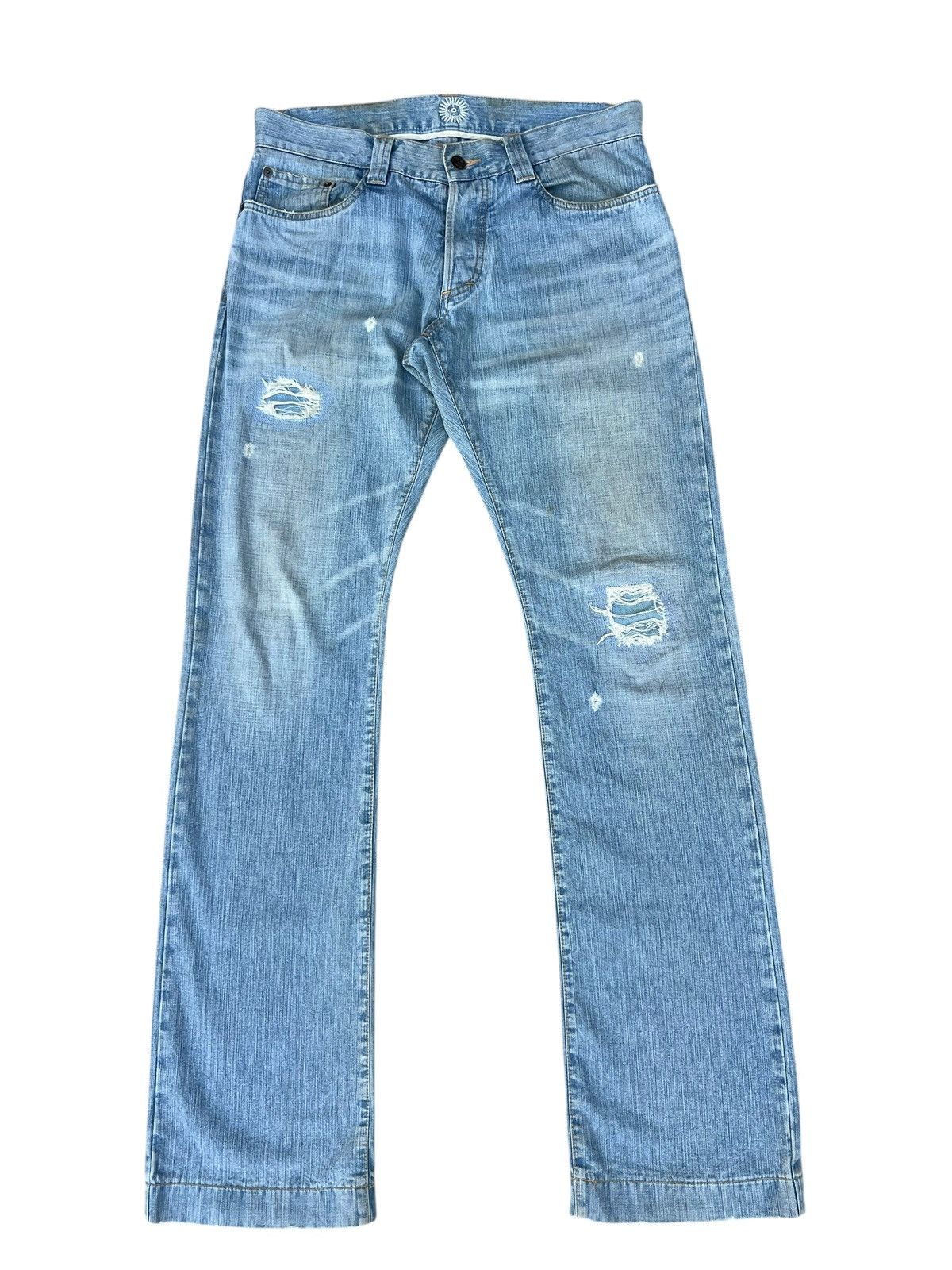 5351 POUR LES HOMMES Epoca Uomo Japan Distressed Dirty Mud Denim Bootcut Jeans Size US 32 / EU 48 - 1 Thumbnail