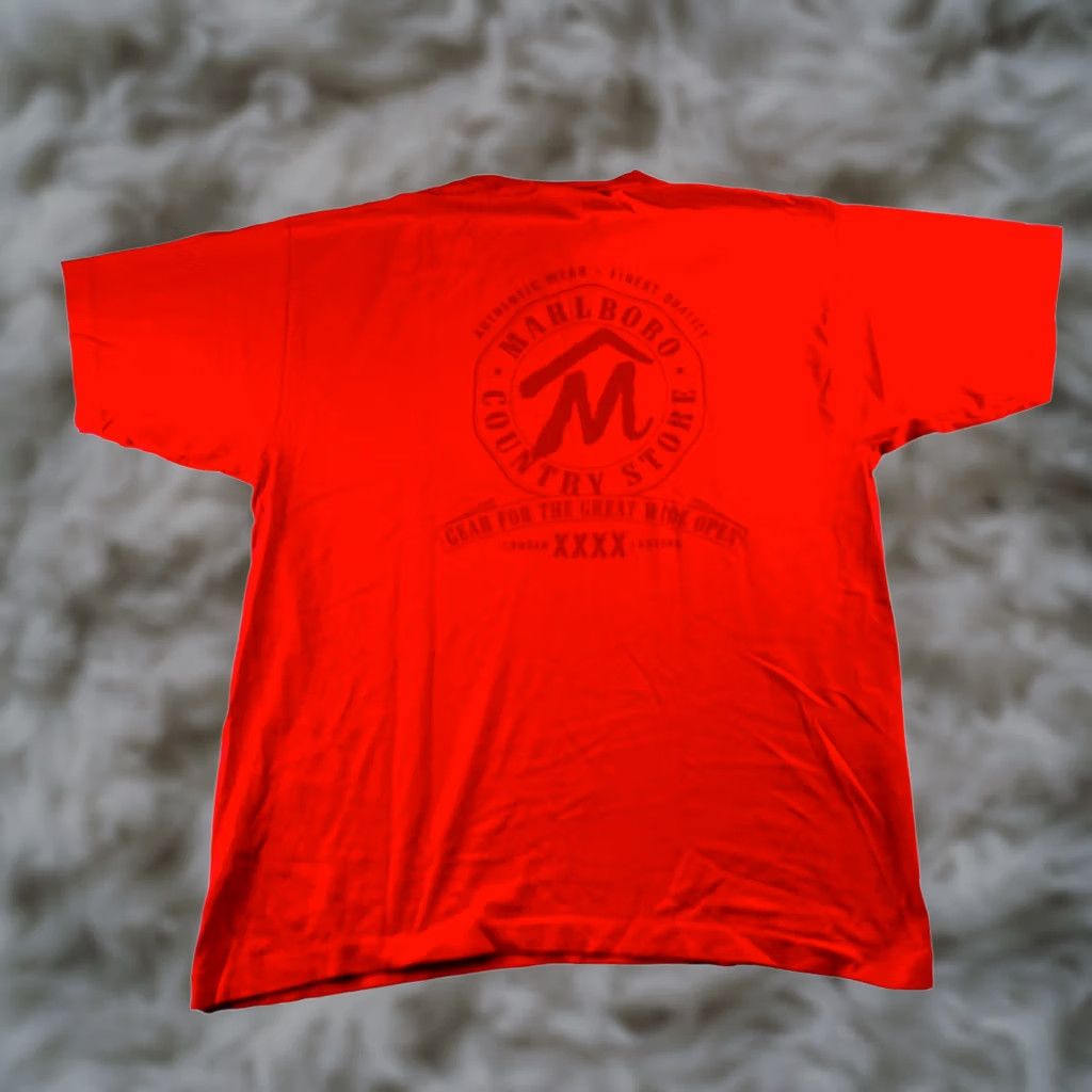 Marlboro VINTAGE Marlboro Men's Crewneck S/S Pocket T-Shirt Red One Size Size US M / EU 48-50 / 2 - 1 Thumbnail