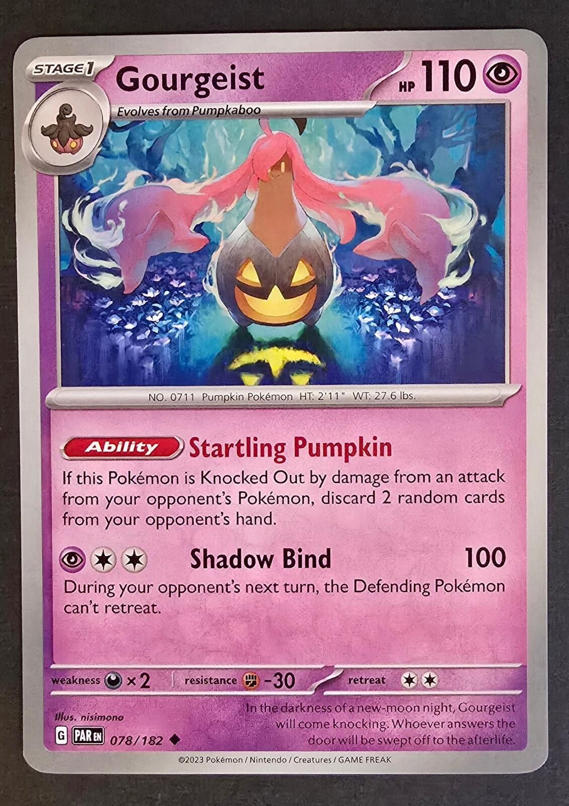 Pokemon Gourgeist Pokémon card Scarlet & Violet Paradox Rift expac Size ONE SIZE - 1 Thumbnail