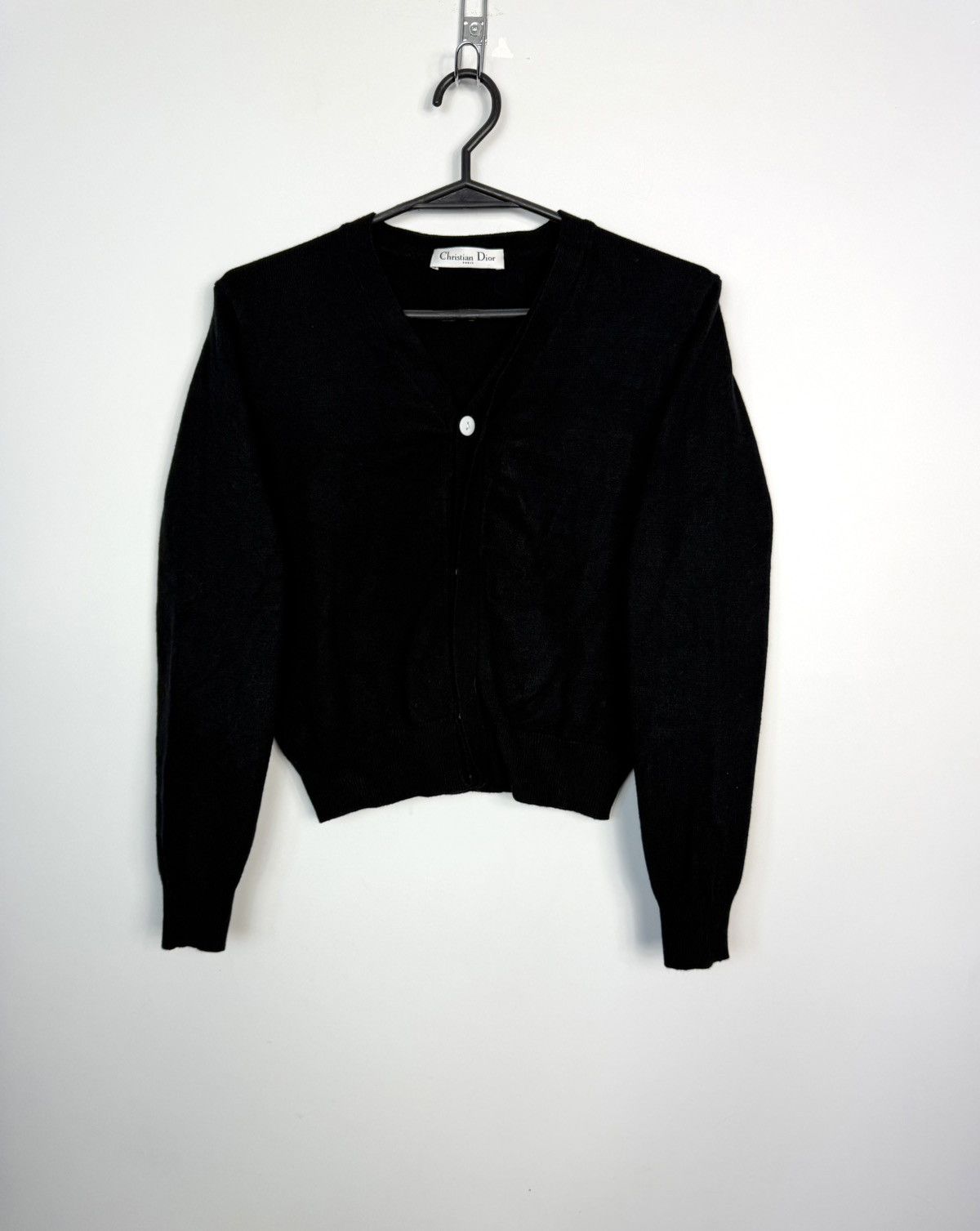 Christian Dior Monsieur Christian Dior Paris Black Cardigan 70% Cotton 30% Wool Size S / US 4 / IT 40 - 2 Thumbnail