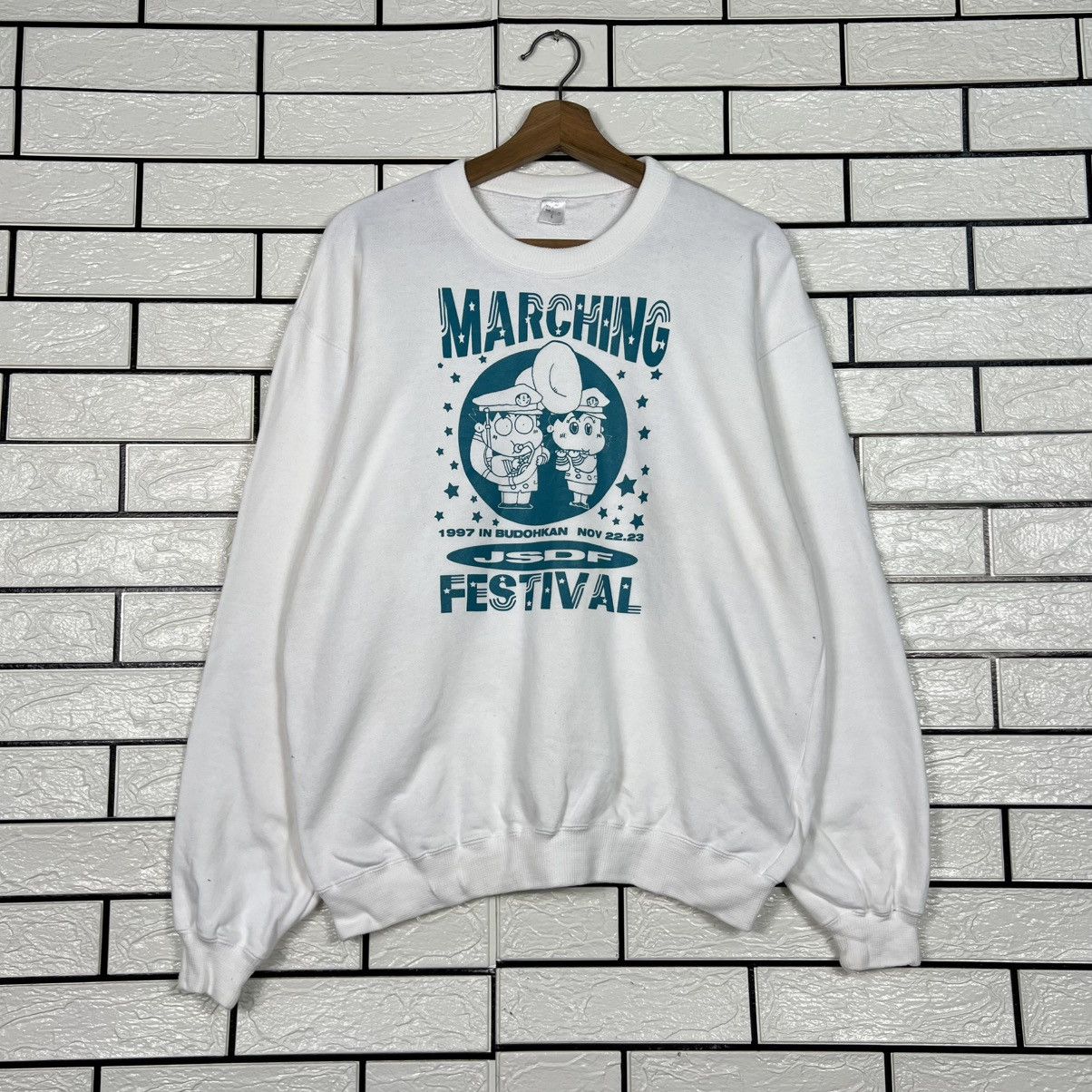 Vintage Vintage 1997 MARCHING FESTIVAL JSDF Sweatshirt #3979-C181 Size US L / EU 52-54 / 3 - 1 Thumbnail