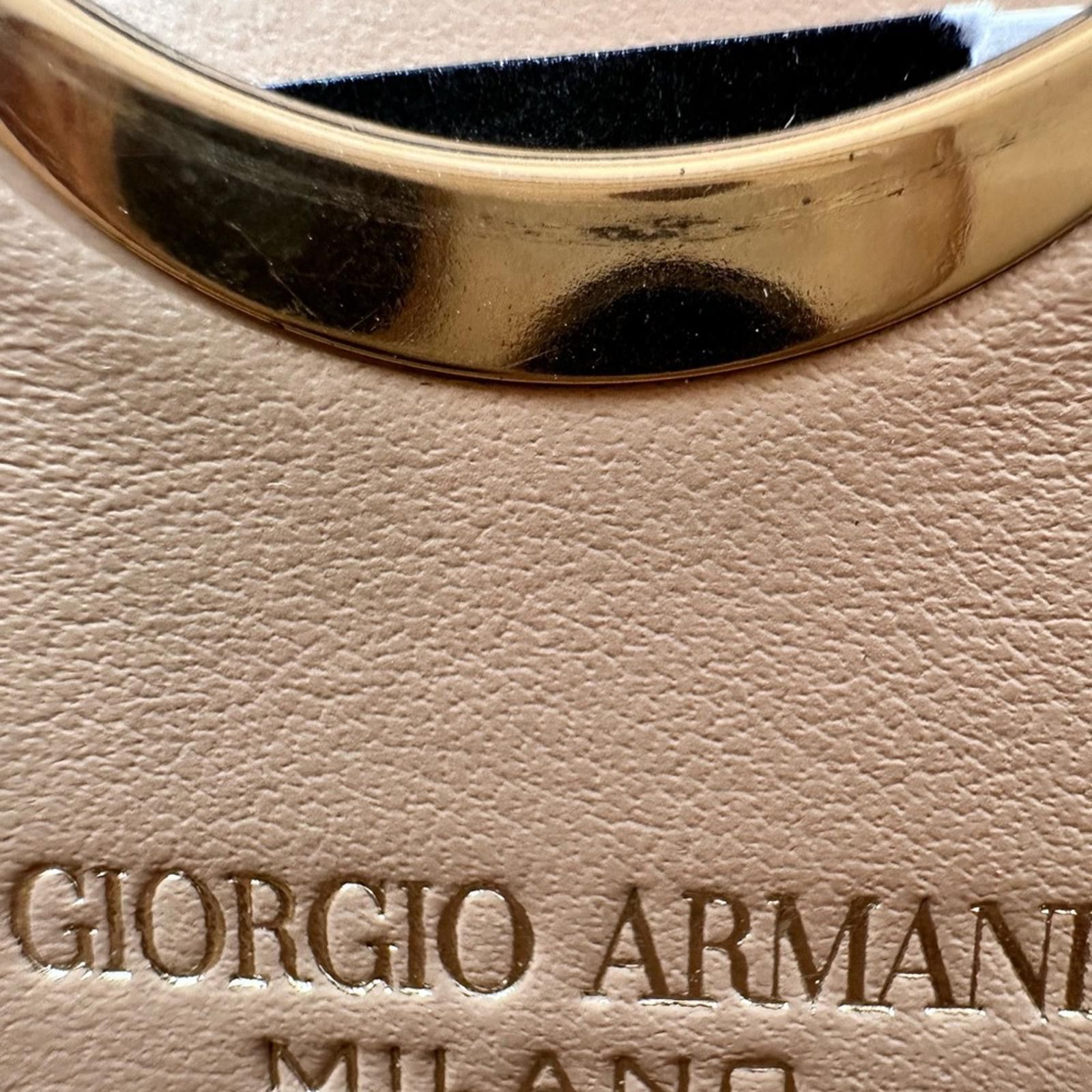 Giorgio Armani Leather Frame Chain Shoulder Bag Beige Red Size ONE SIZE - 8 Thumbnail