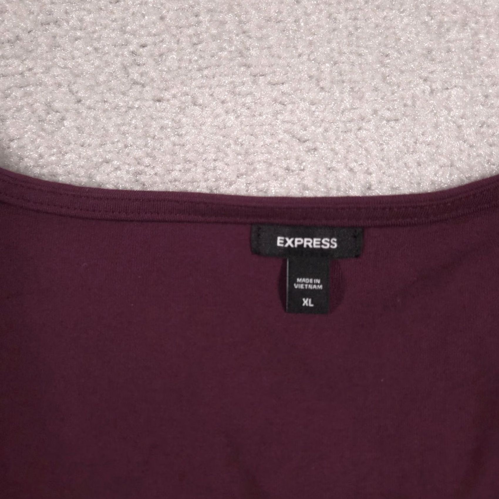 Express Express Shirt Womens XL Red Square Neck Long Sleeve Stretch Tee Top Size XL / US 12-14 / IT 48-50 - 5 Thumbnail