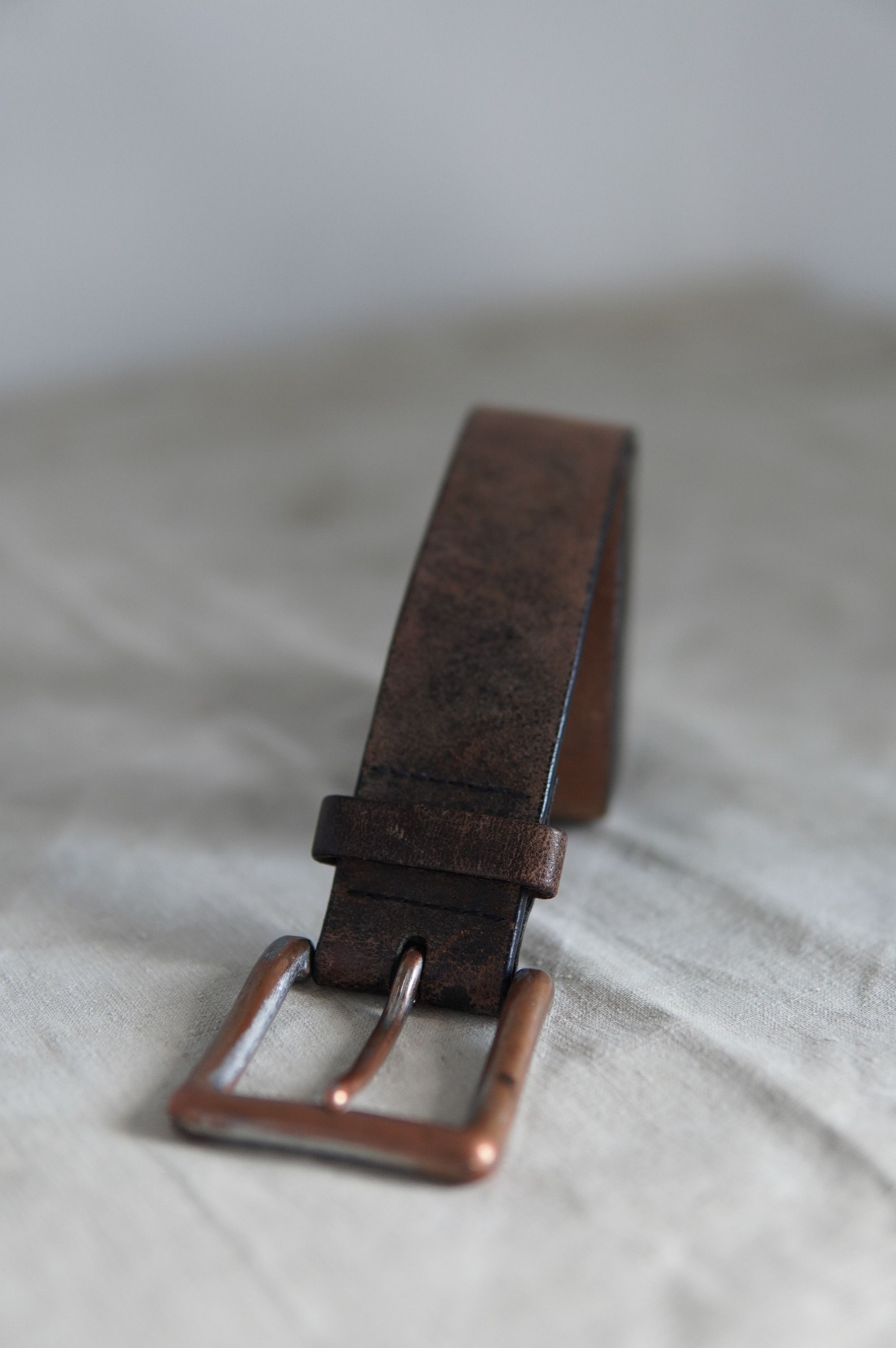 Vintage Vintage Heavy Leather Rusty Brown Belt Size ONE SIZE - 2 Thumbnail
