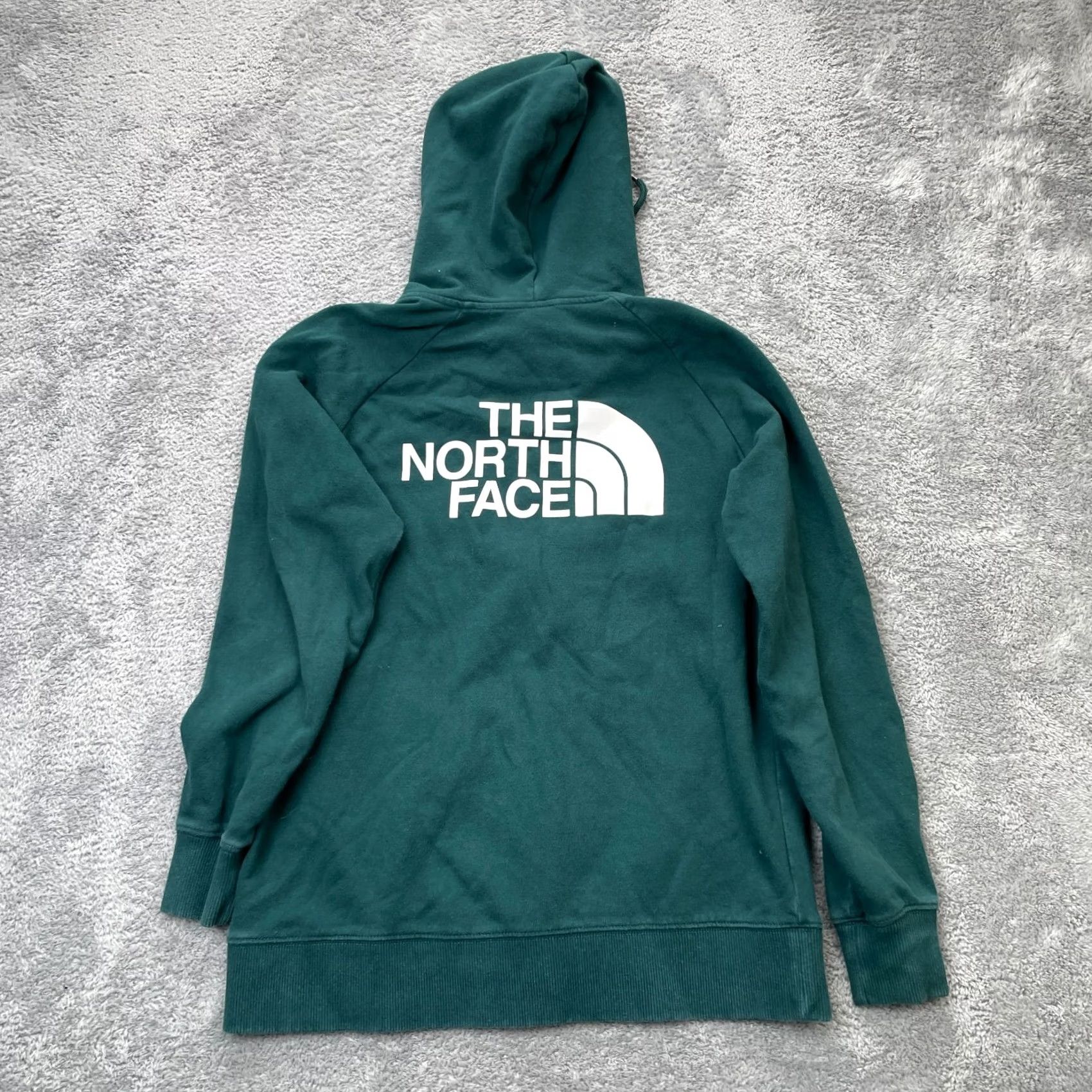 The North Face The North Face Hoodie Womens Large Green Spellout Logo Cotton Fleece Full Zip Hiking Size L / US 10 / IT 46 - 2 Thumbnail