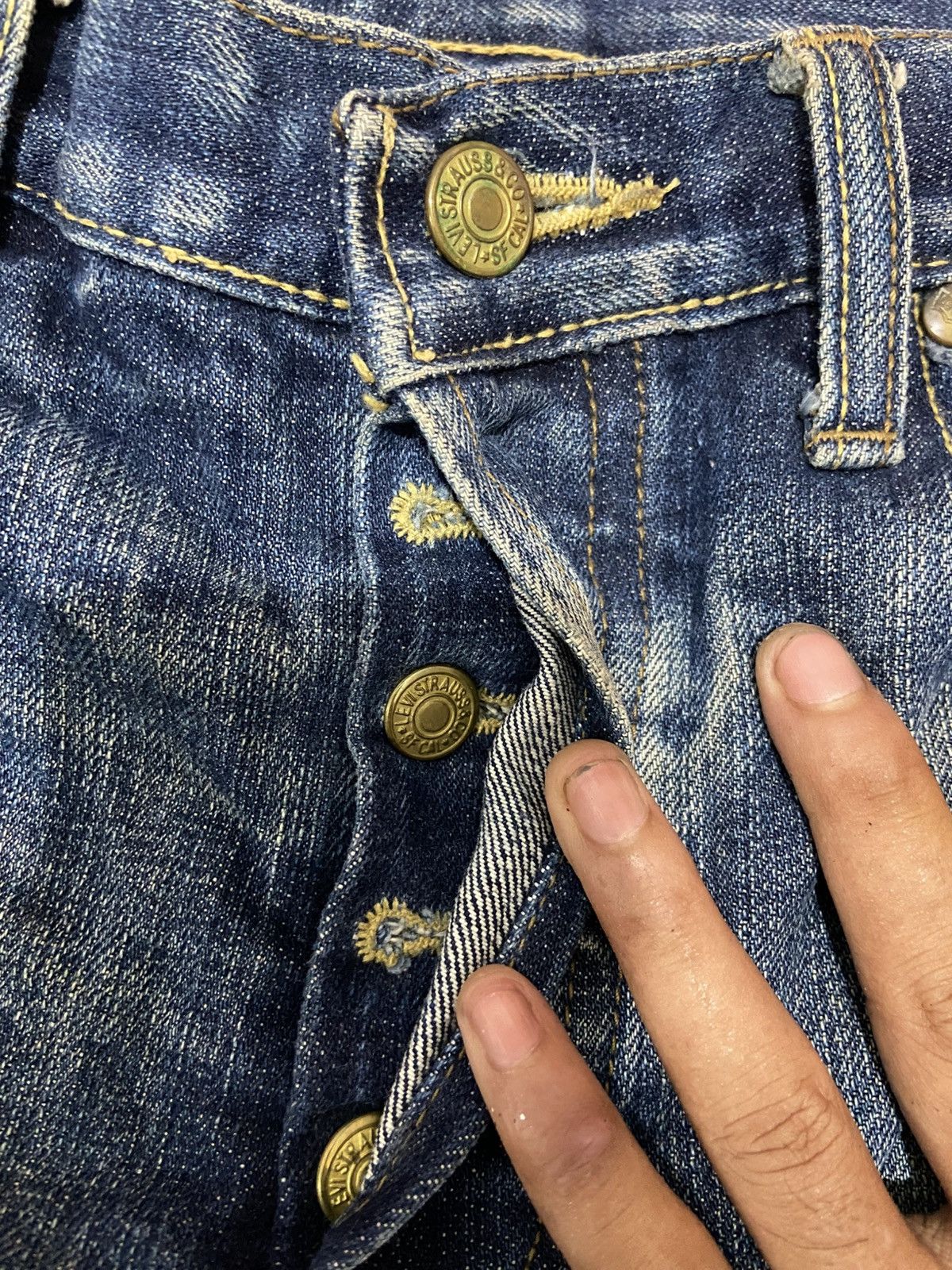 Levi's Thrashed Burried Vintage Levi’s 501XX 90s Big E Selvedge Size US 31 - 3 Thumbnail