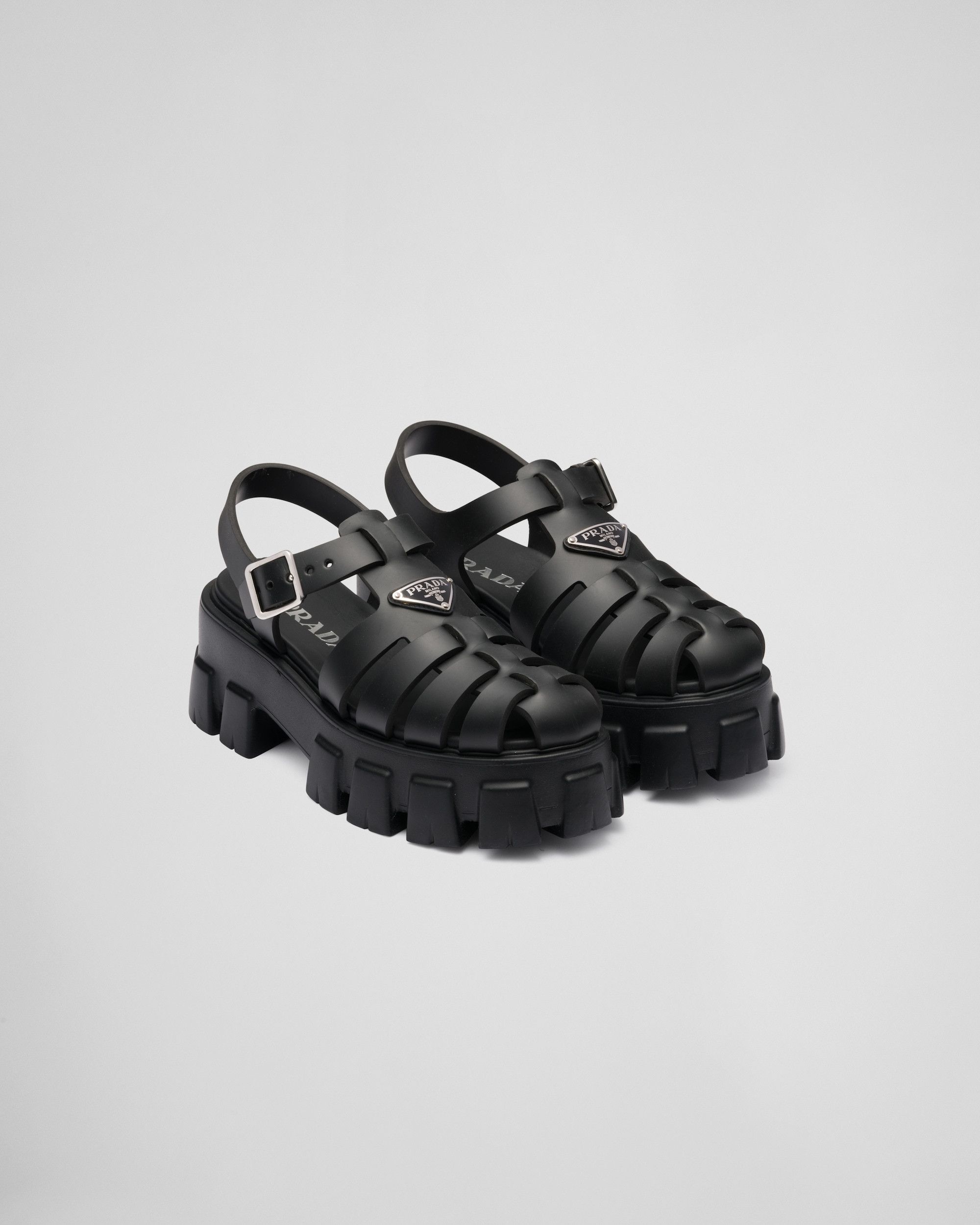 image of Prada Foam Rubber Sandals in Black, Men's (Size 11)