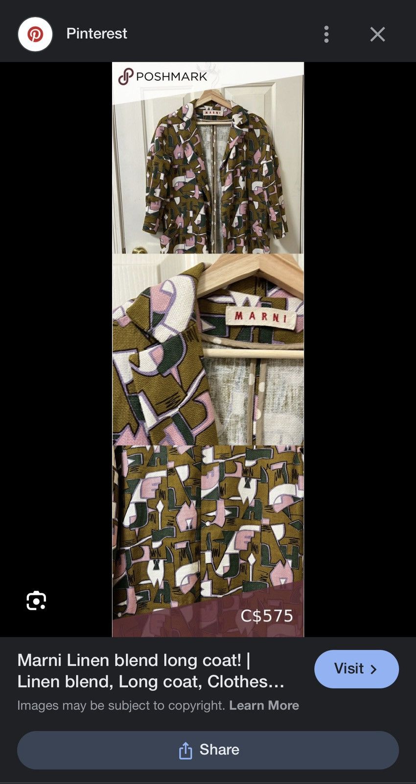 Marni ★0% TAX★ ABSTRACT MARNI LINEN 3/4 SLEEVE COAT KAPITAL KIMONO Size US S / EU 44-46 / 1 - 6 Thumbnail