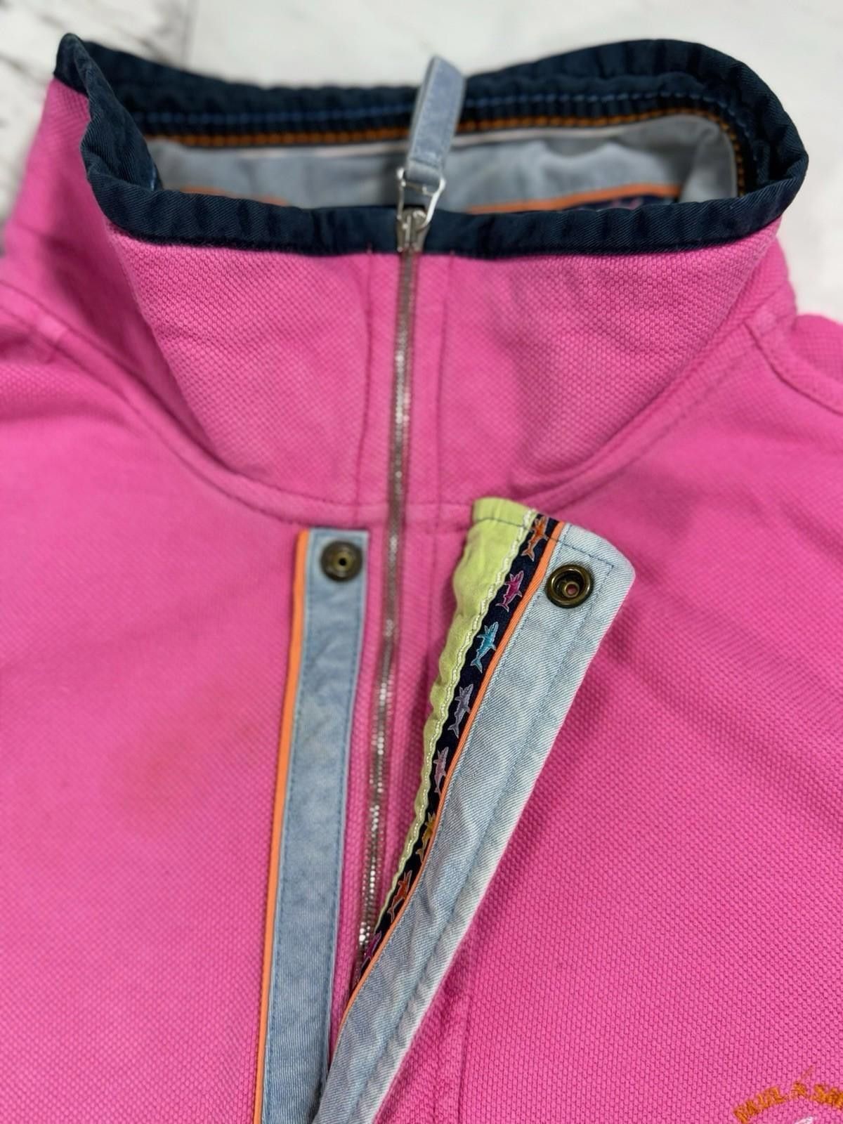 Paul & Shark Paul & Shark Yachting Blue Denim Half Zip Pullover Pink L#8 Size 42R - 3 Thumbnail