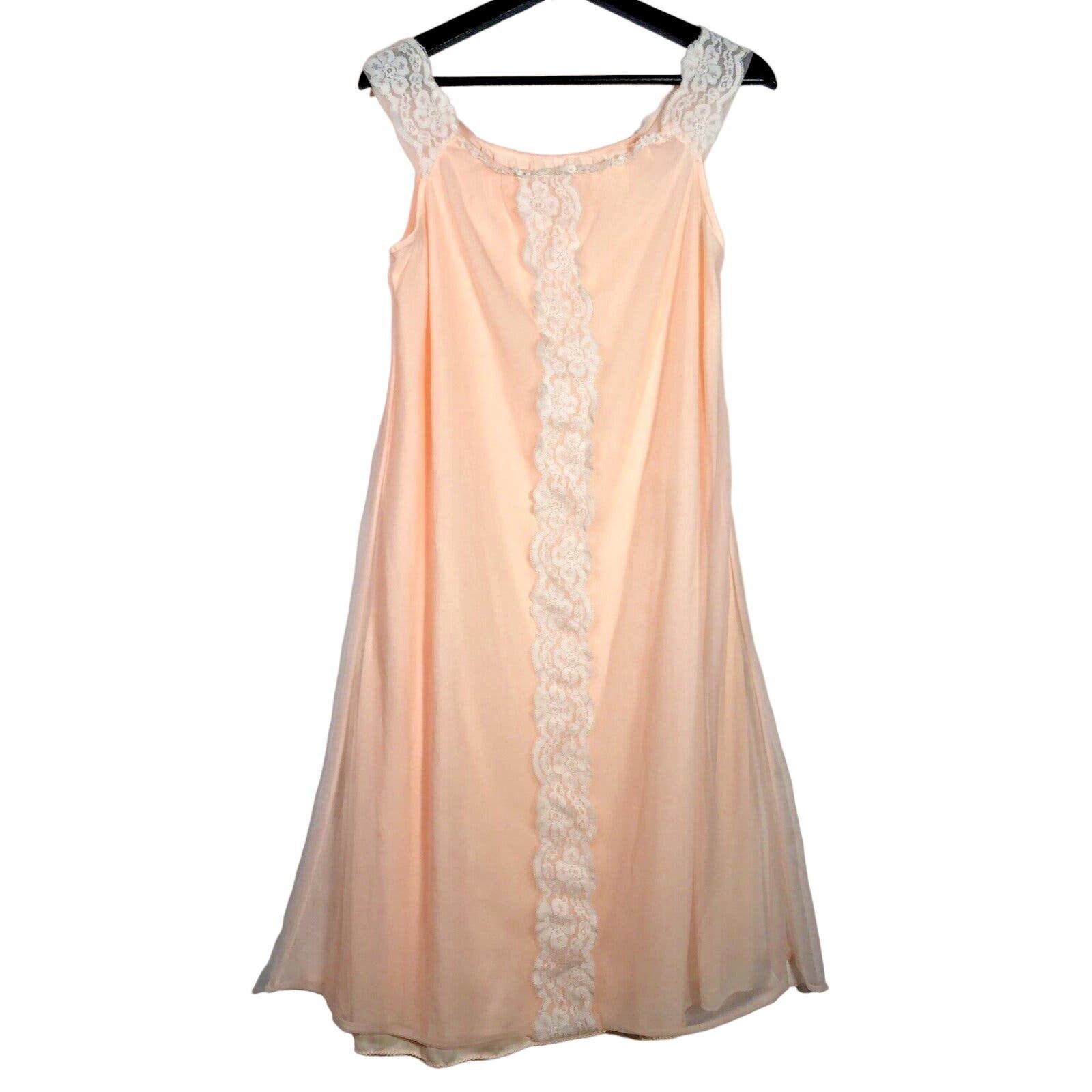 Vintage Vintage Peach and Pink Lace and Chiffon NightGown Dress S Size S / US 4 / IT 40 - 7 Thumbnail