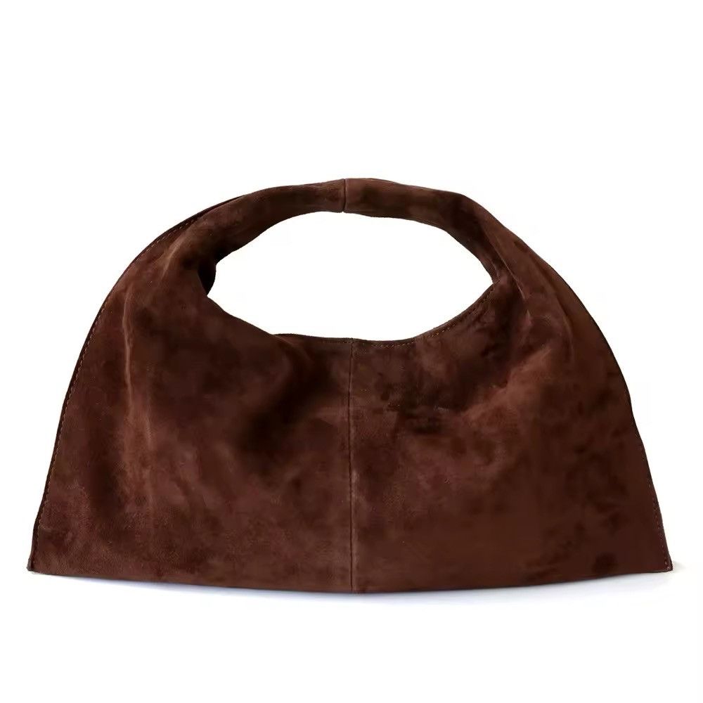 Designer × Vintage Retro Style Suede Leather Shoulder Small Bag Size ONE SIZE - 1 Thumbnail