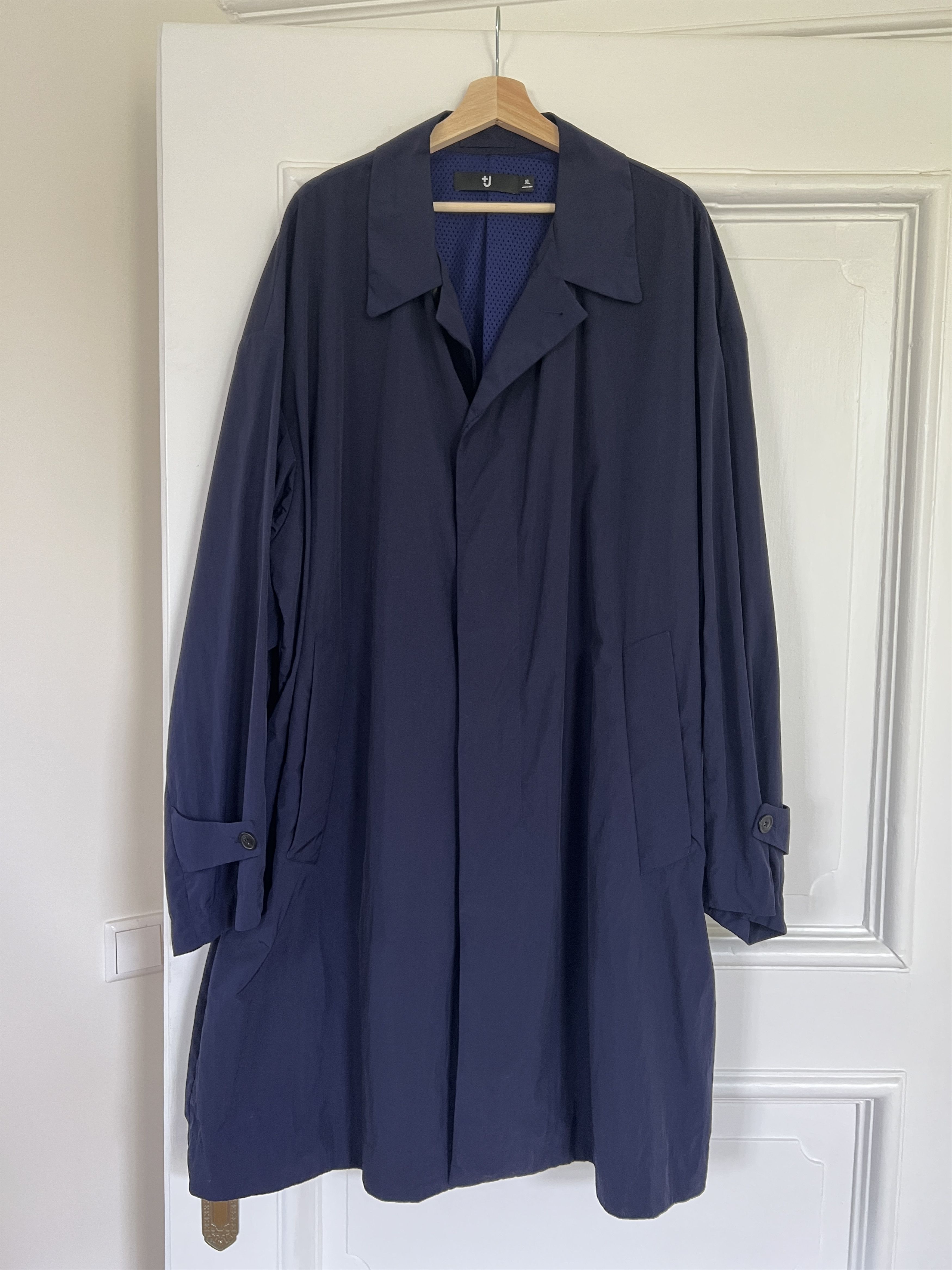 image of Jil Sander x Uniqlo +J Oversized Single Breasted Coat in Navy, Men's (Size XL)
