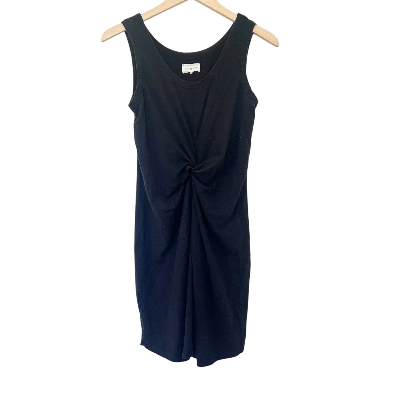 Lou & Grey Lou & Grey Black Linen Blend Twist Front Sleeveless Dress S Size S / US 4 / IT 40 - 1 Thumbnail