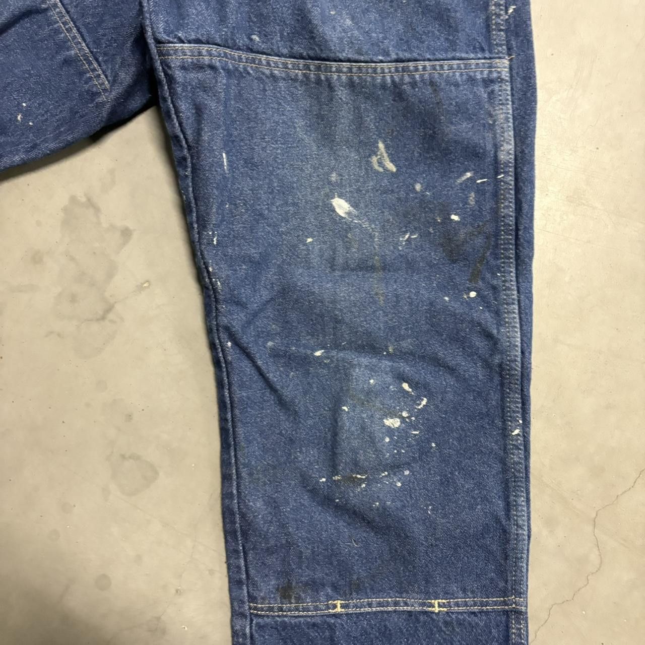 Vintage Crazy Vintage Y2K/2000s Baggy Double Knee Dickies Workwear Style Dark Wash Denim Jeans! Size US 33 - 7 Thumbnail