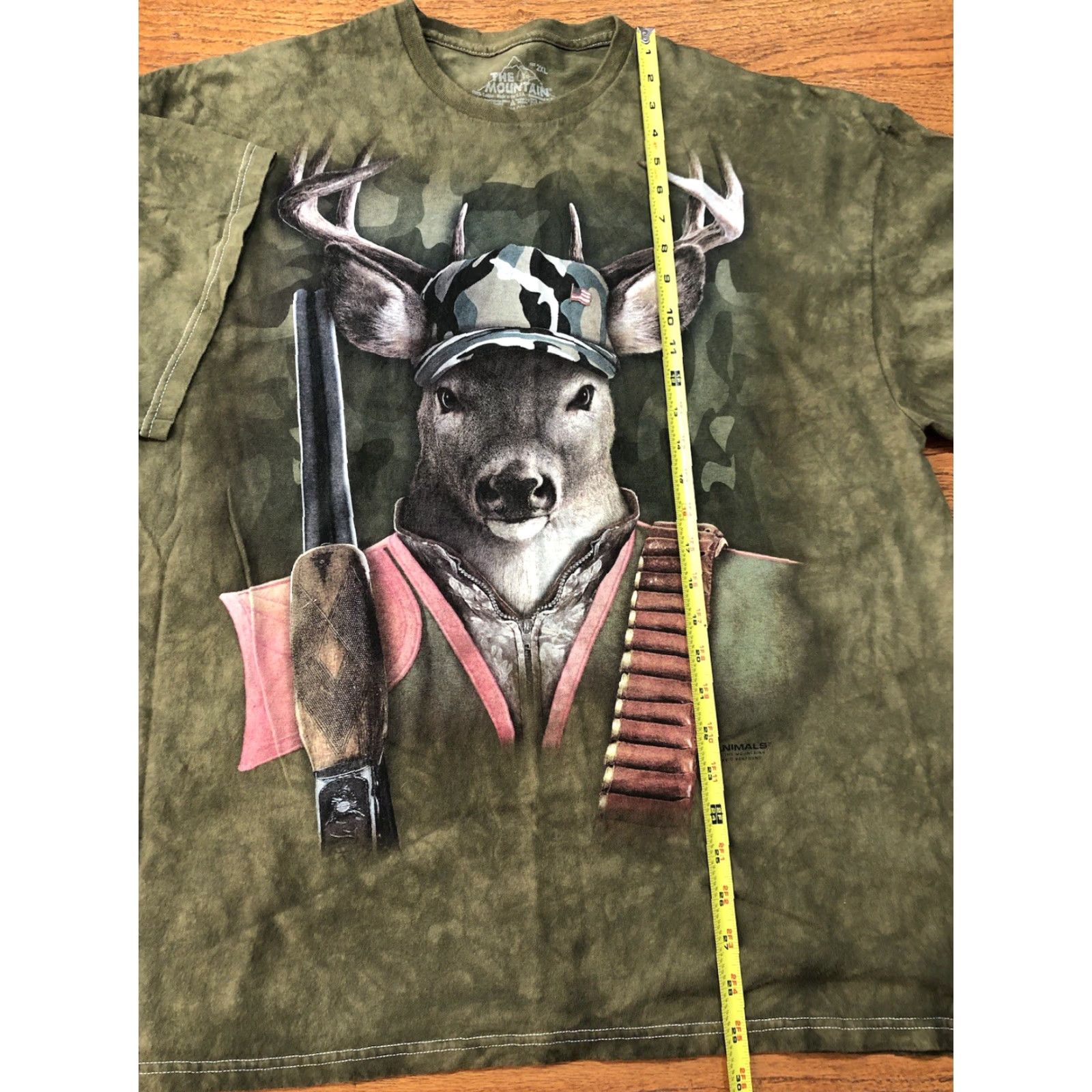 The Mountain The Mountain Deer Hunter Funny Green Graphic T Shirt XL Men Crew Neck Short Sleeve Tie Dye 100% Cotton Size US XL / EU 56 / 4 - 5 Thumbnail