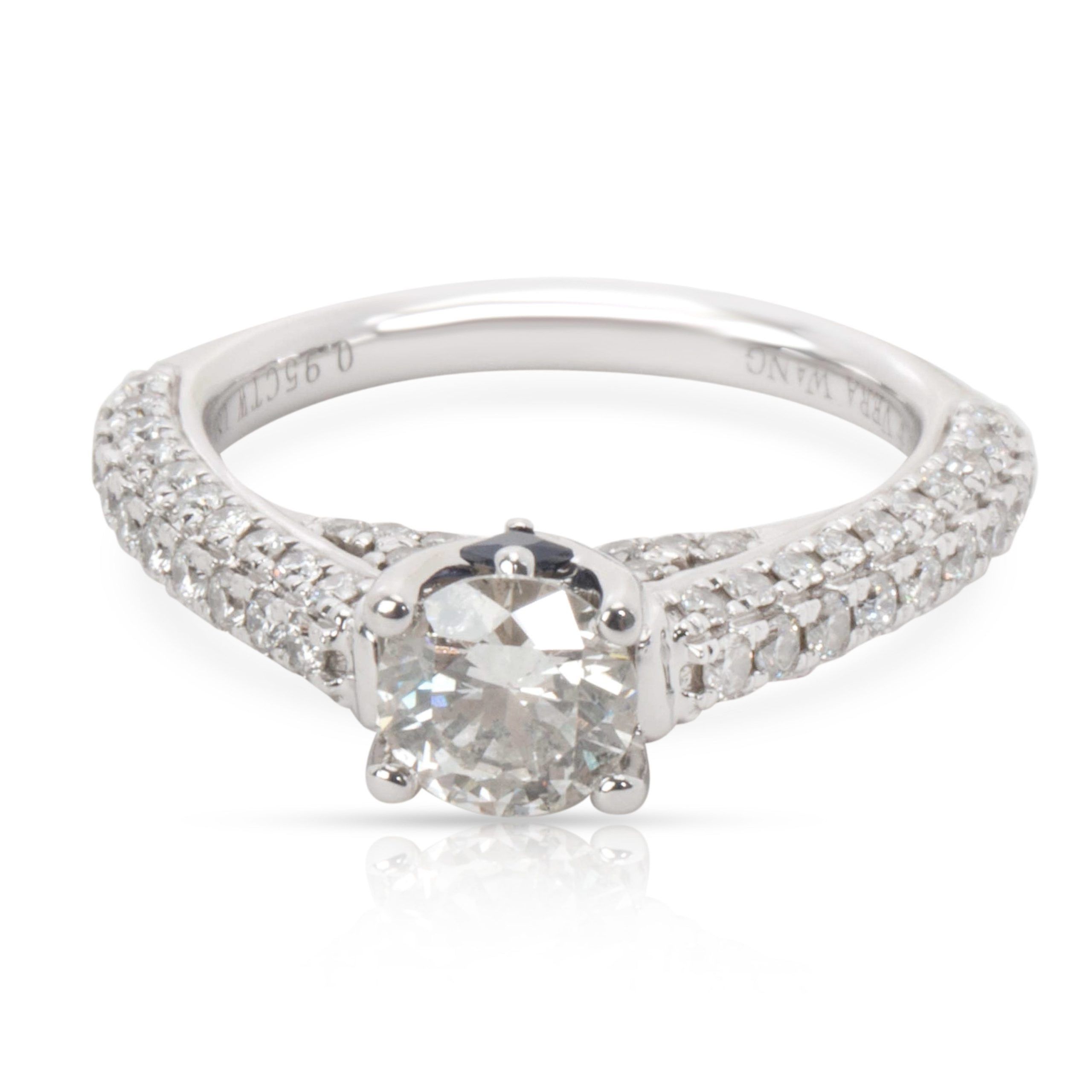 image of Vera Wang Love Collection Diamond Engagement Ring In 18K White Gold 1.5 Ctw, Women's