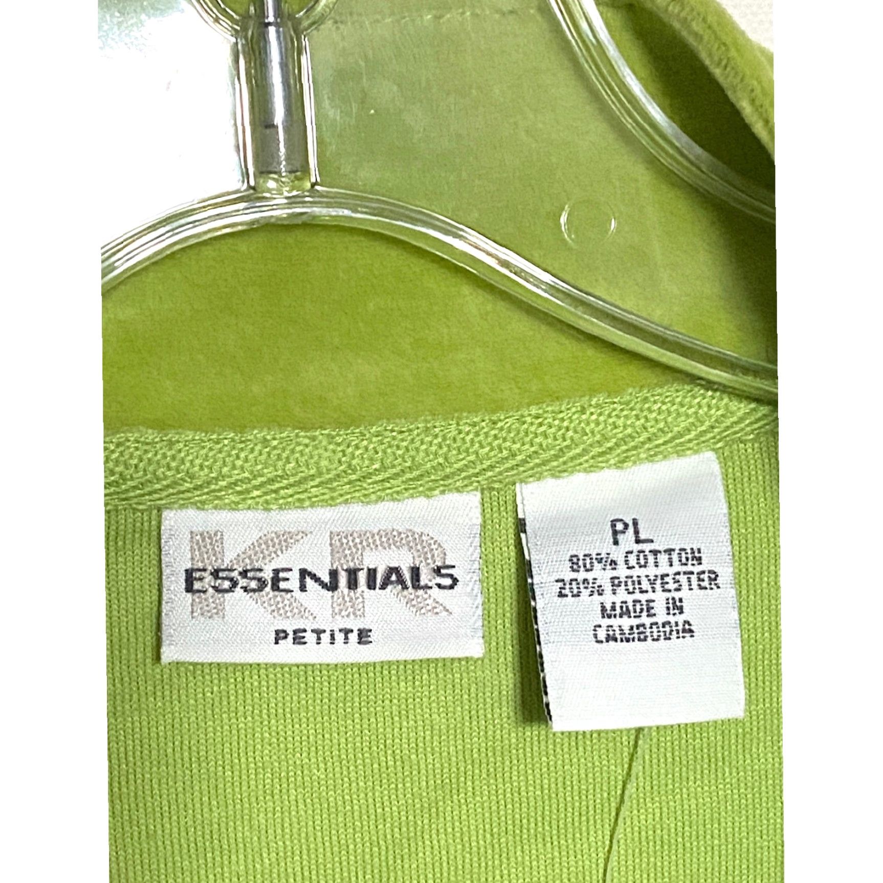 Essentials KR Essentials Velour Green Zip Jacket Womens PL Petite Regular Casual Soft Cozy Activewear NWT Size L / US 10 / IT 46 - 6 Thumbnail