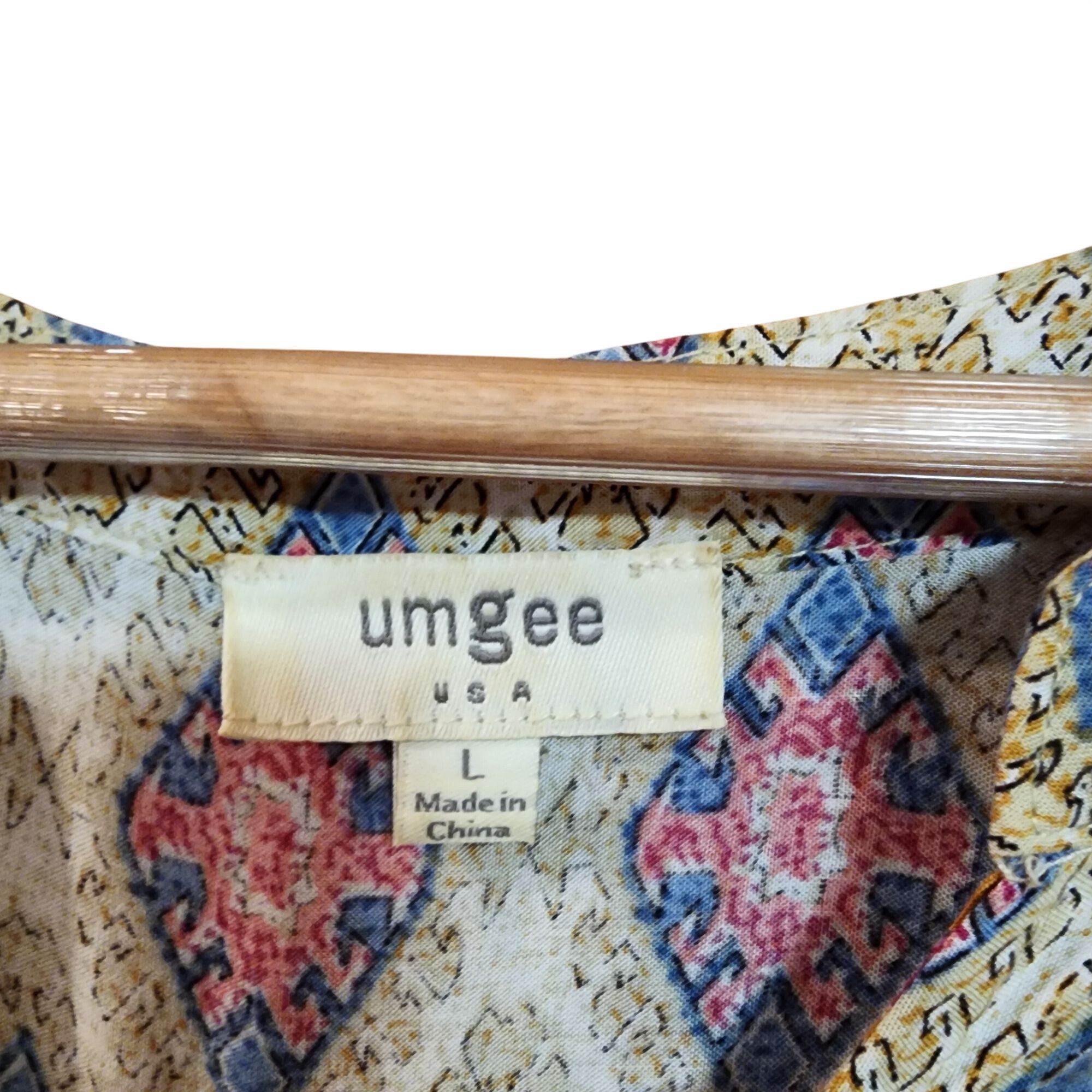 Other Umgee USA Womens Boho Tunic Dress L Multicolor Diamond Print Size L / US 10 / IT 46 - 2 Thumbnail