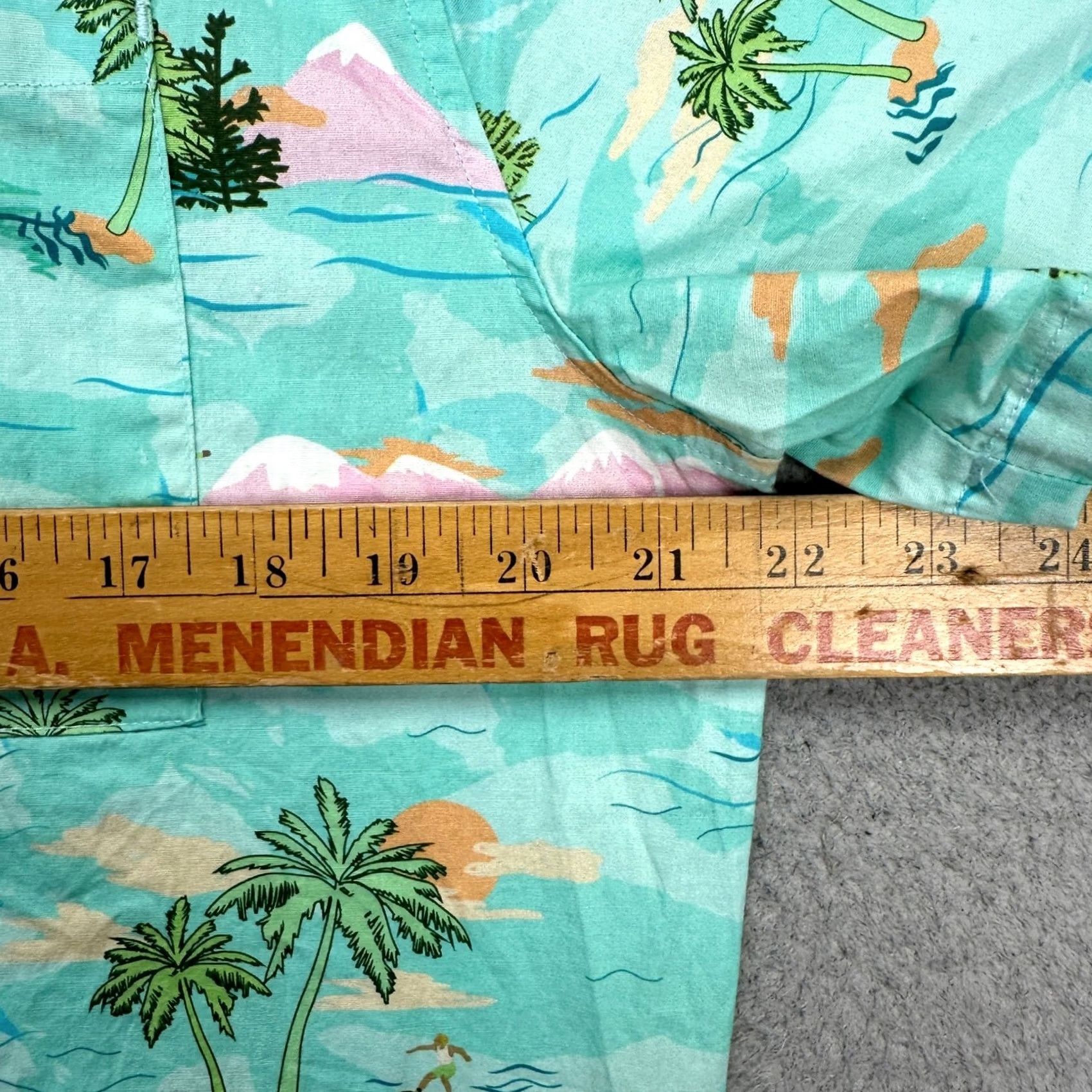 Vintage Dog Threads Button Down Shirt Mens Medium Blue Green Island Short Sleeve Stretch 90s Preppy Geometric Pattern Button-Up Shirt Size US M / EU 48-50 / 2 - 6 Thumbnail