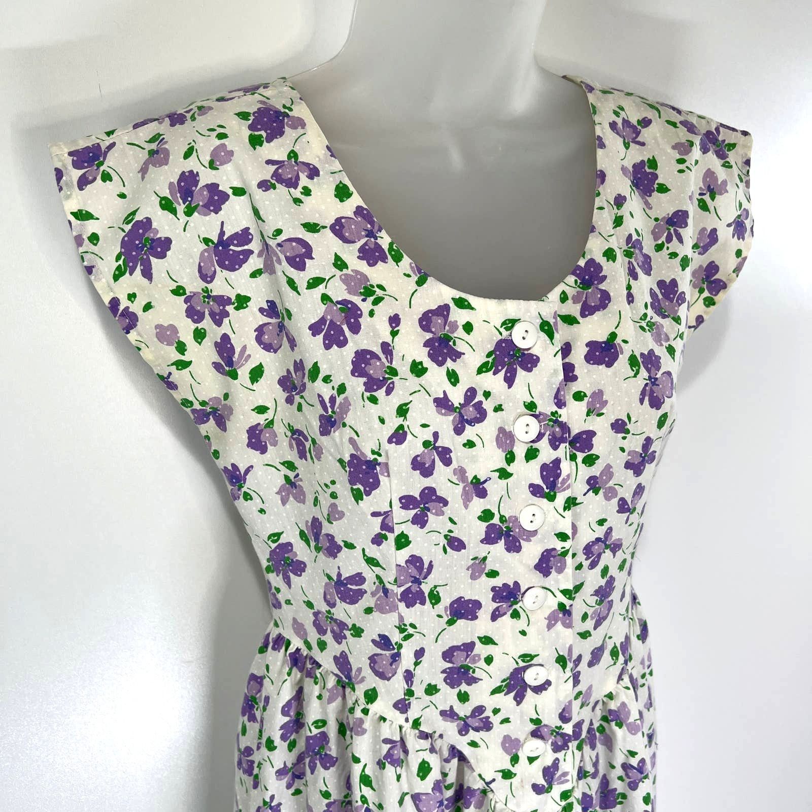 Vintage Vintage 80s Floral Midi Dress Bedford Fair Size S / US 4 / IT 40 - 2 Thumbnail