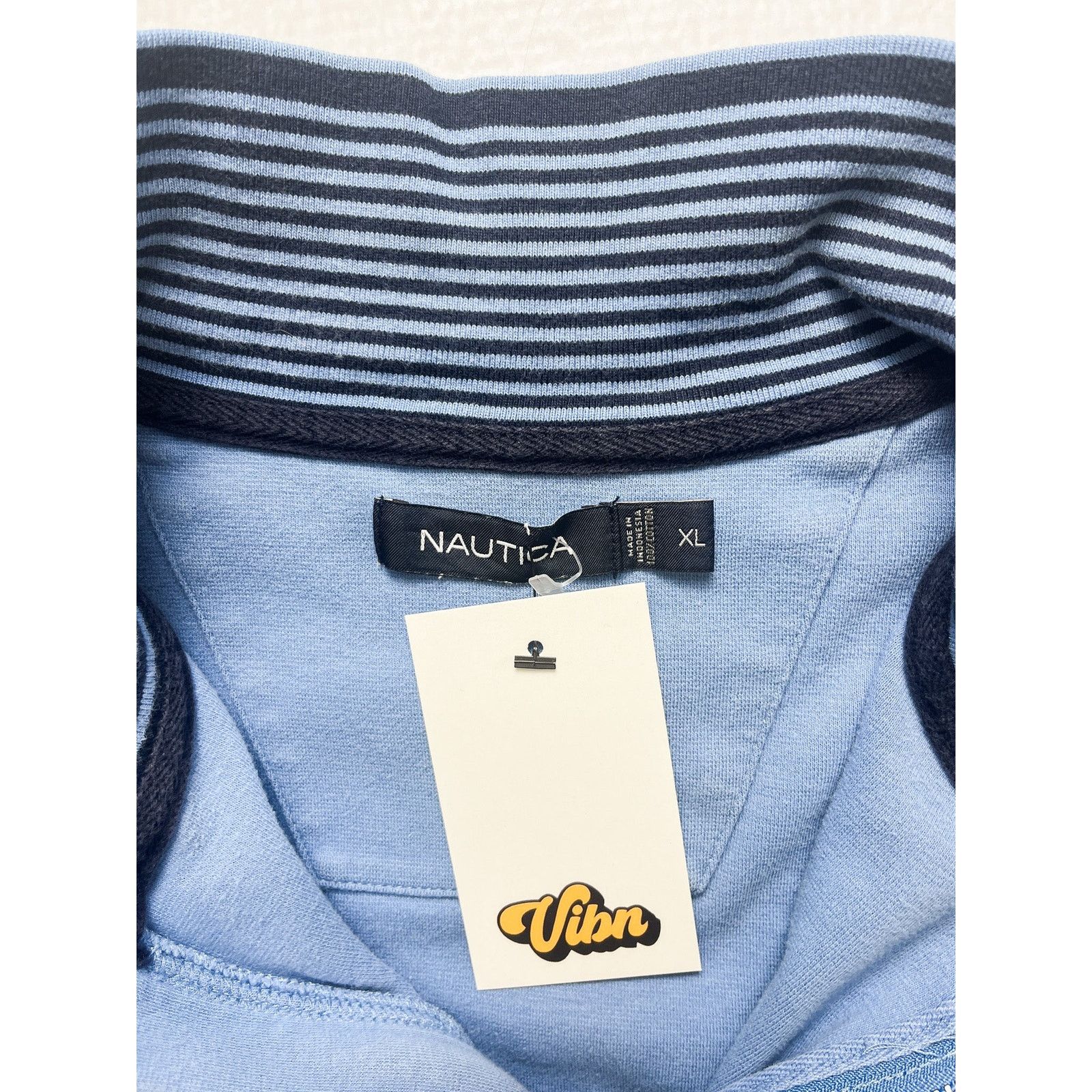 Nautica Vintage 90s Nautica Blue 1/4 Zip Sweatshirt - Women's Large Size L / US 10 / IT 46 - 3 Thumbnail