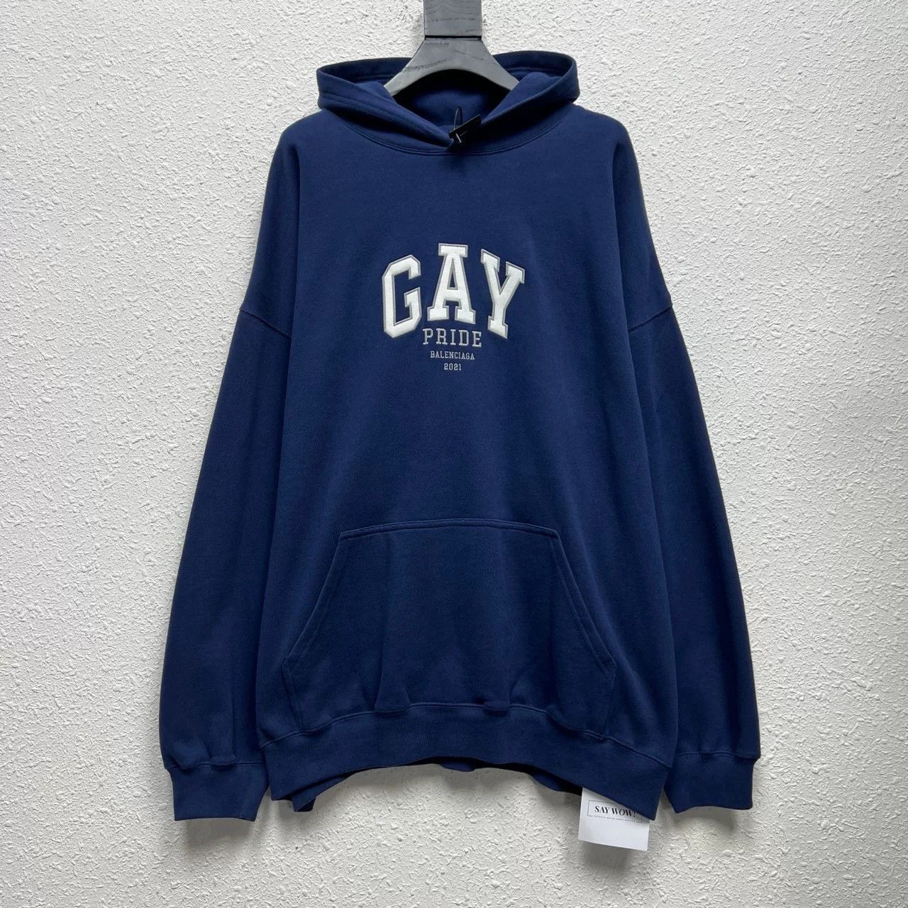 Balenciaga balenciaga gay embroidered hoodie in blue Size US XS / EU 42 / 0 - 1 Thumbnail