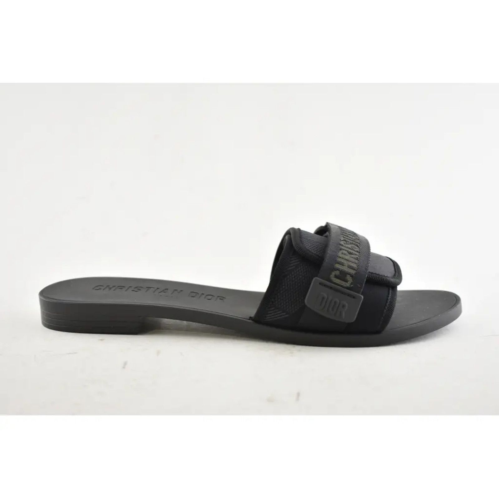 Dio(r)evolution Dway Rubber Logo Slide Mule Flat Sandal 42