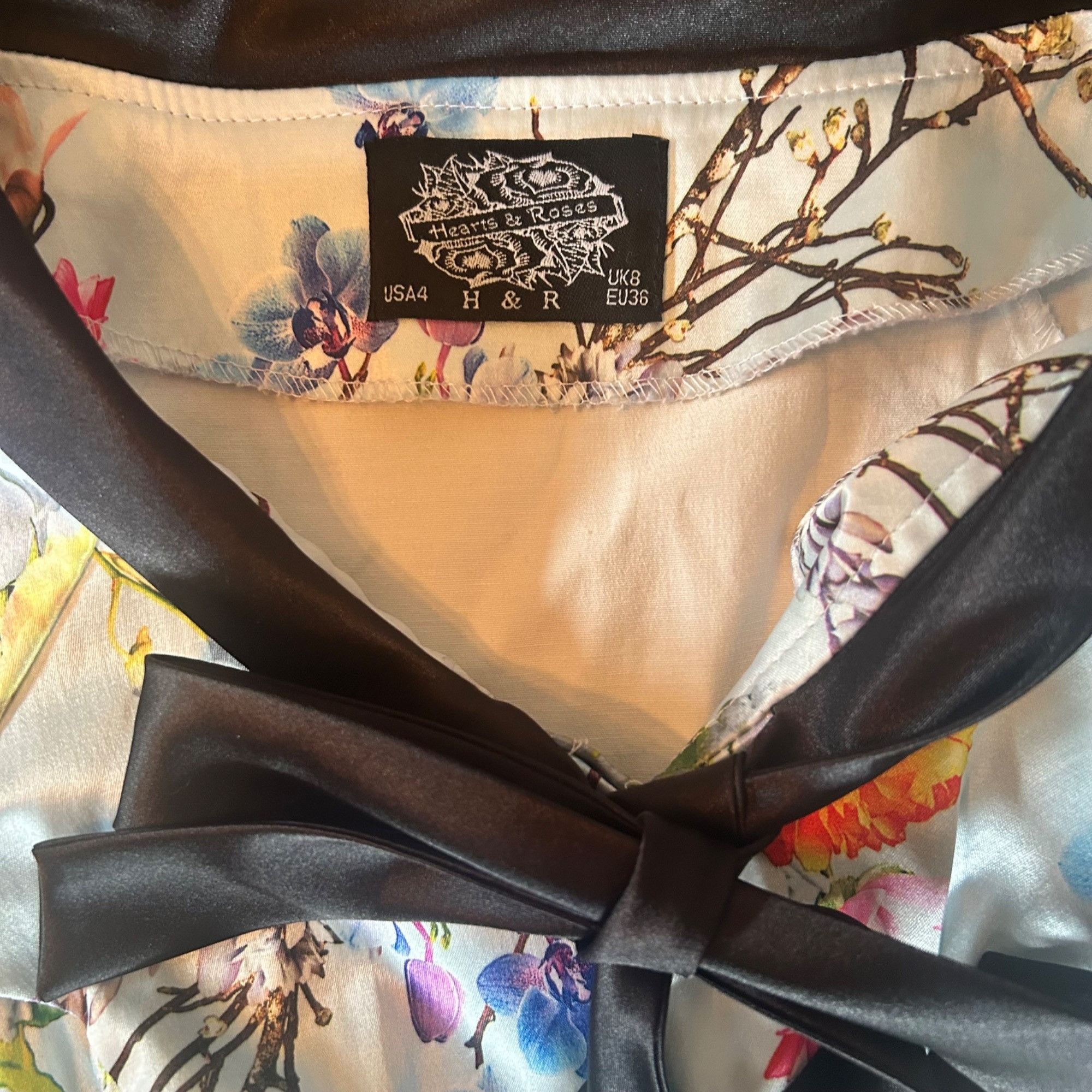 Other Hearts & Roses Floral Pinup Rockabilly Kimono Style Dress 4 Size S / US 4 / IT 40 - 6 Thumbnail