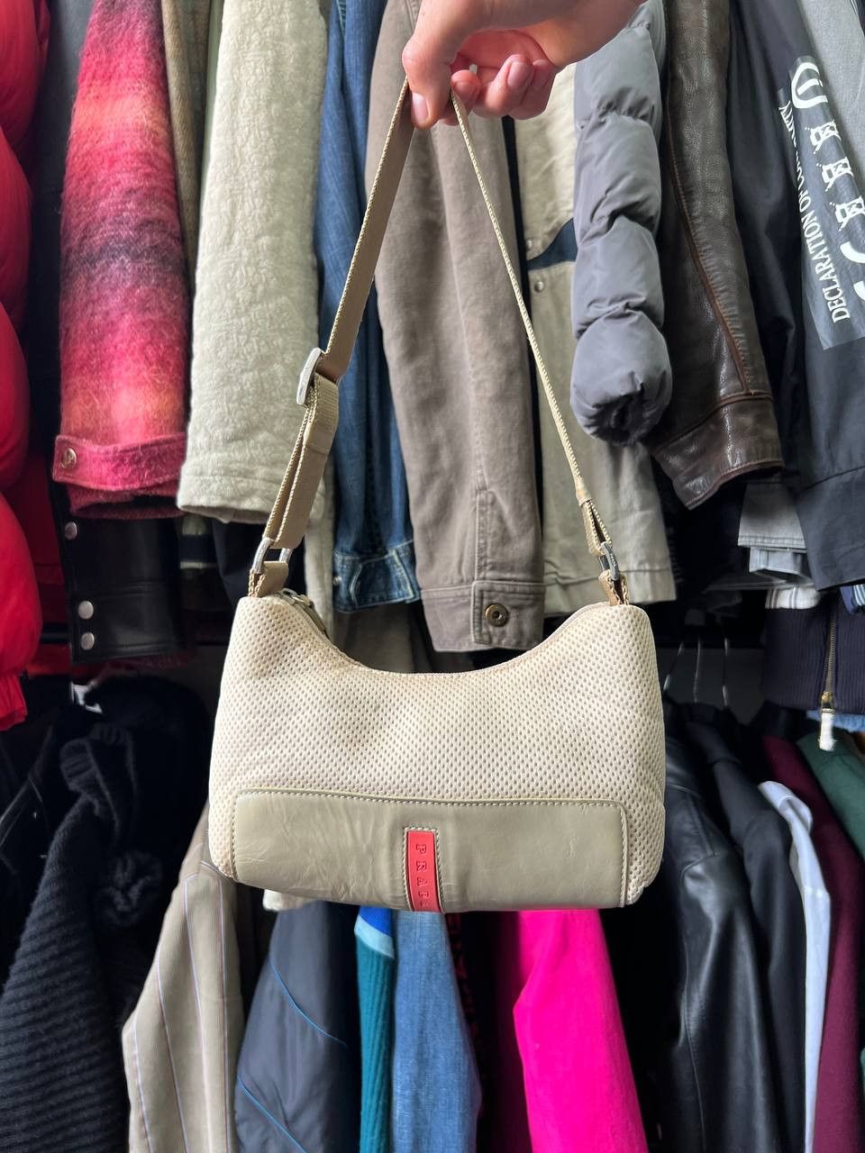 Prada Vintage 1999's Neoprene Prada Luna Rossa Red Tab Bag Size ONE SIZE - 2 Thumbnail