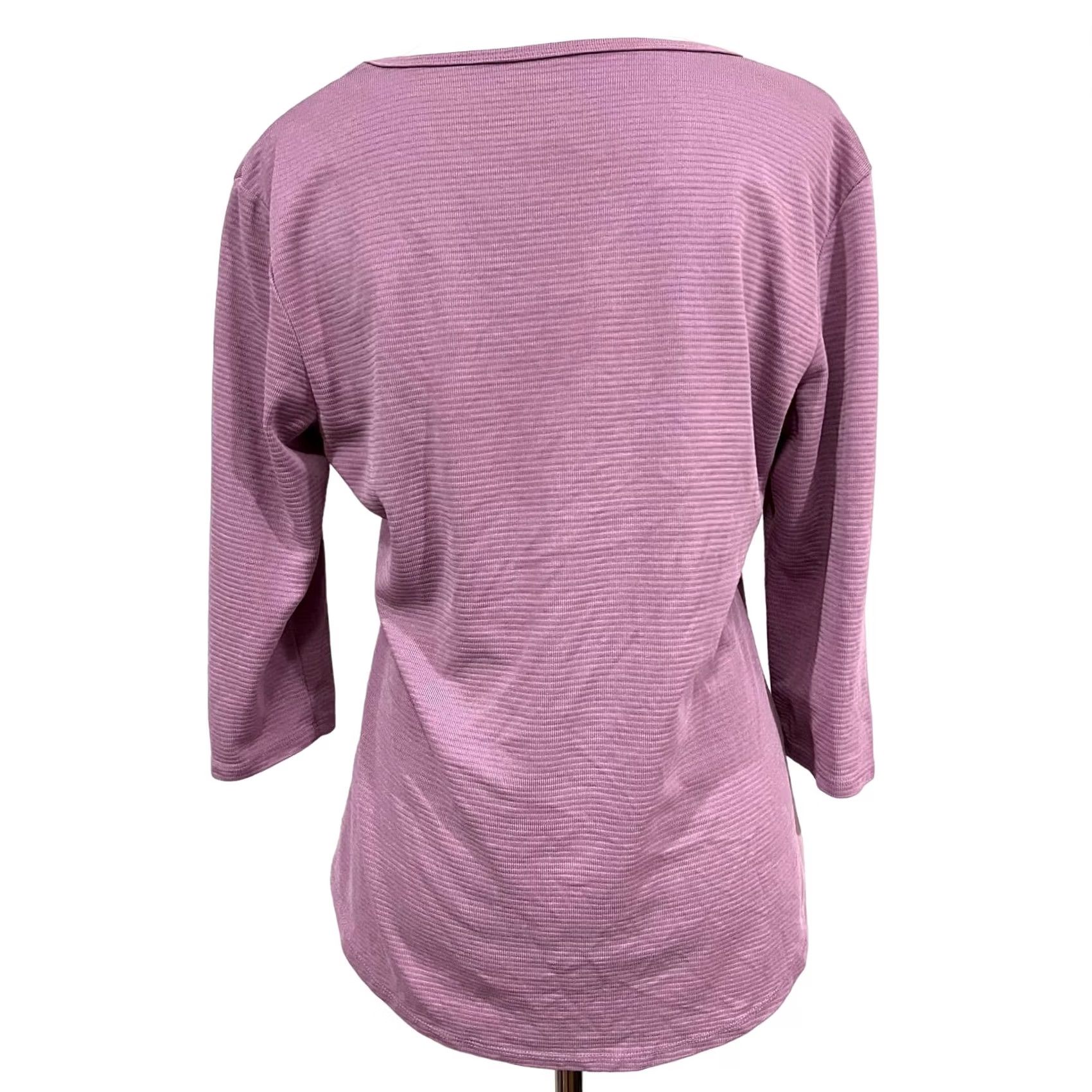 Essentials VINTAGE Seg’ments Essentials Women’s Purple Shirt Long Sleeve V-Neck Sz M Size M / US 6-8 / IT 42-44 - 5 Thumbnail