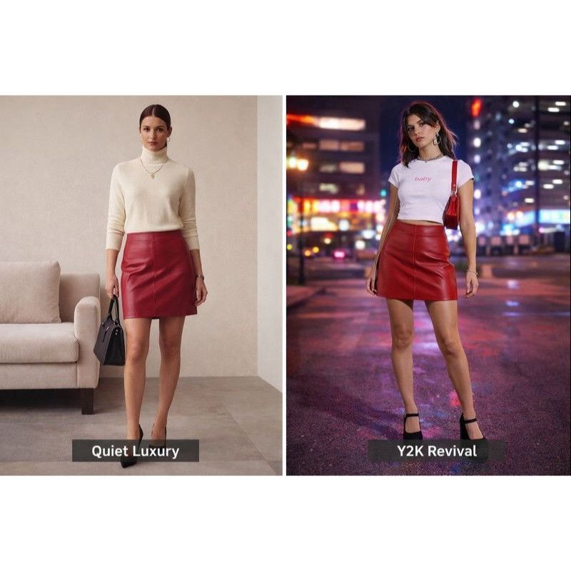 Lauren Ralph Lauren Lauren Ralph Lauren Women’s Red Leather Skirt 14 Y2K Quiet L Size 36" / US 14 / IT 50 - 1 Thumbnail