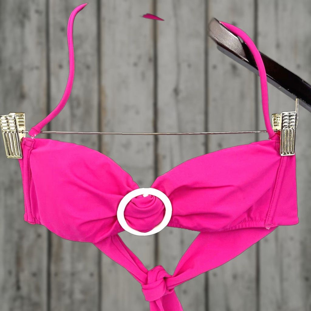 Victoria's Secret Victoria's Secret Bikini Top Women Small Pink Halter 90s Beach Swimwear Vacation Size S / US 4 / IT 40 - 1 Thumbnail