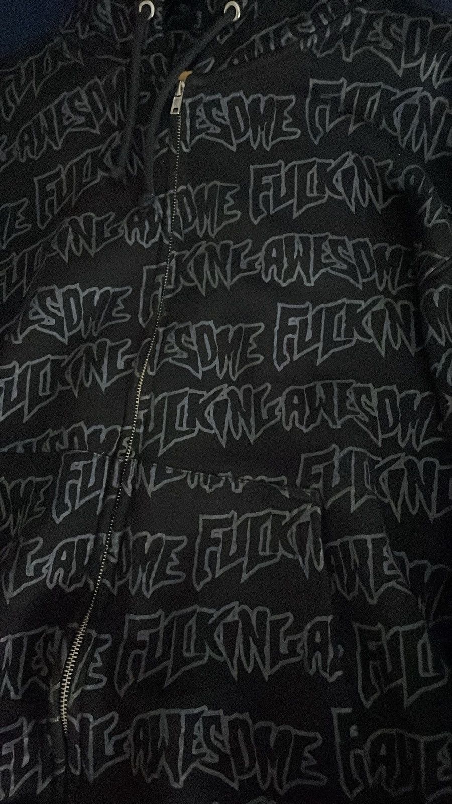 Fucking Awesome Fucking awesome aop grey and black hoodie Size US XXL / EU 58 / 5 - 3 Thumbnail