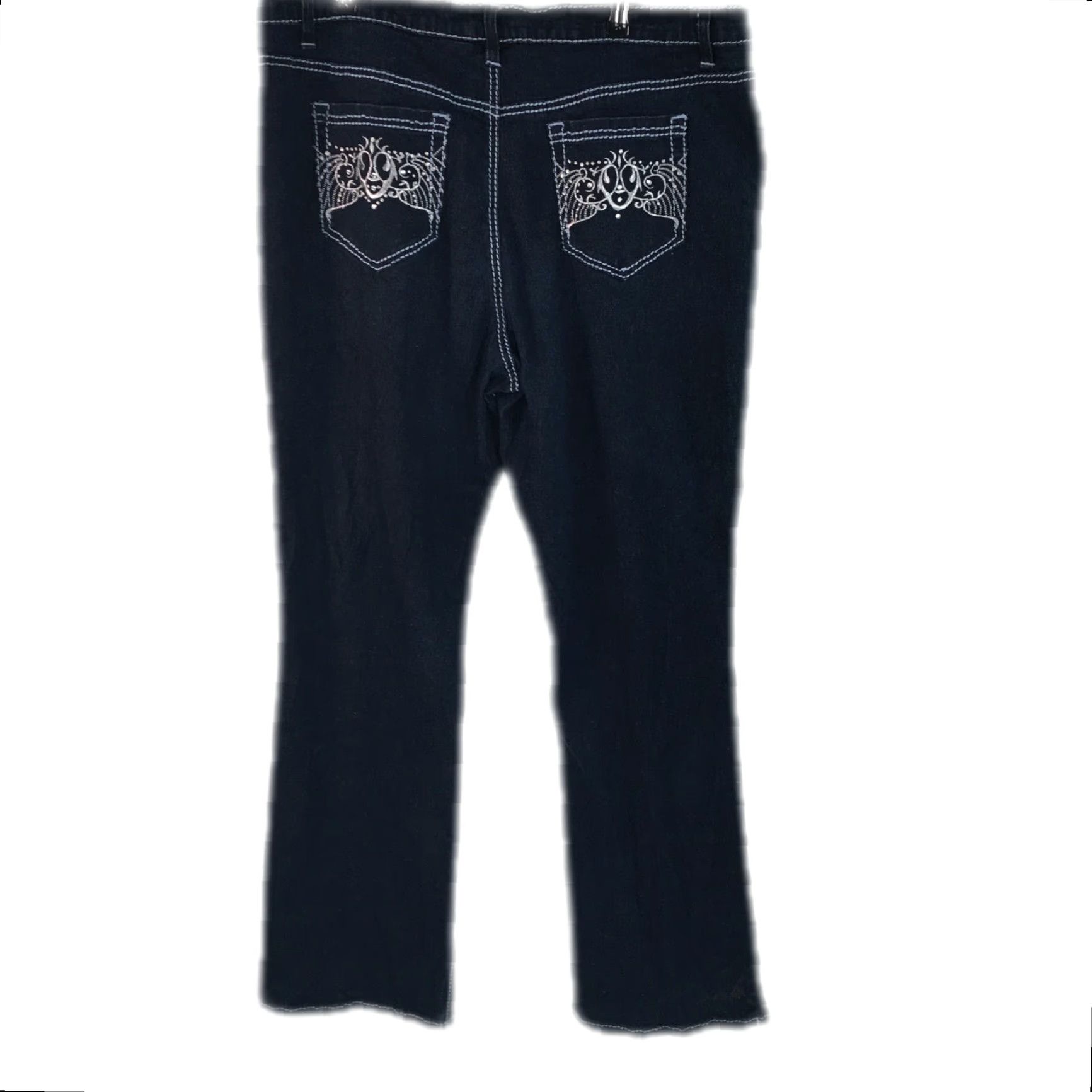 Denime Diane Gilman Wide Leg Jeans Womens Size 16 Blue High Rise Comfort Stretch 40X32 Size 38" / US 16 / IT 52 - 2 Thumbnail