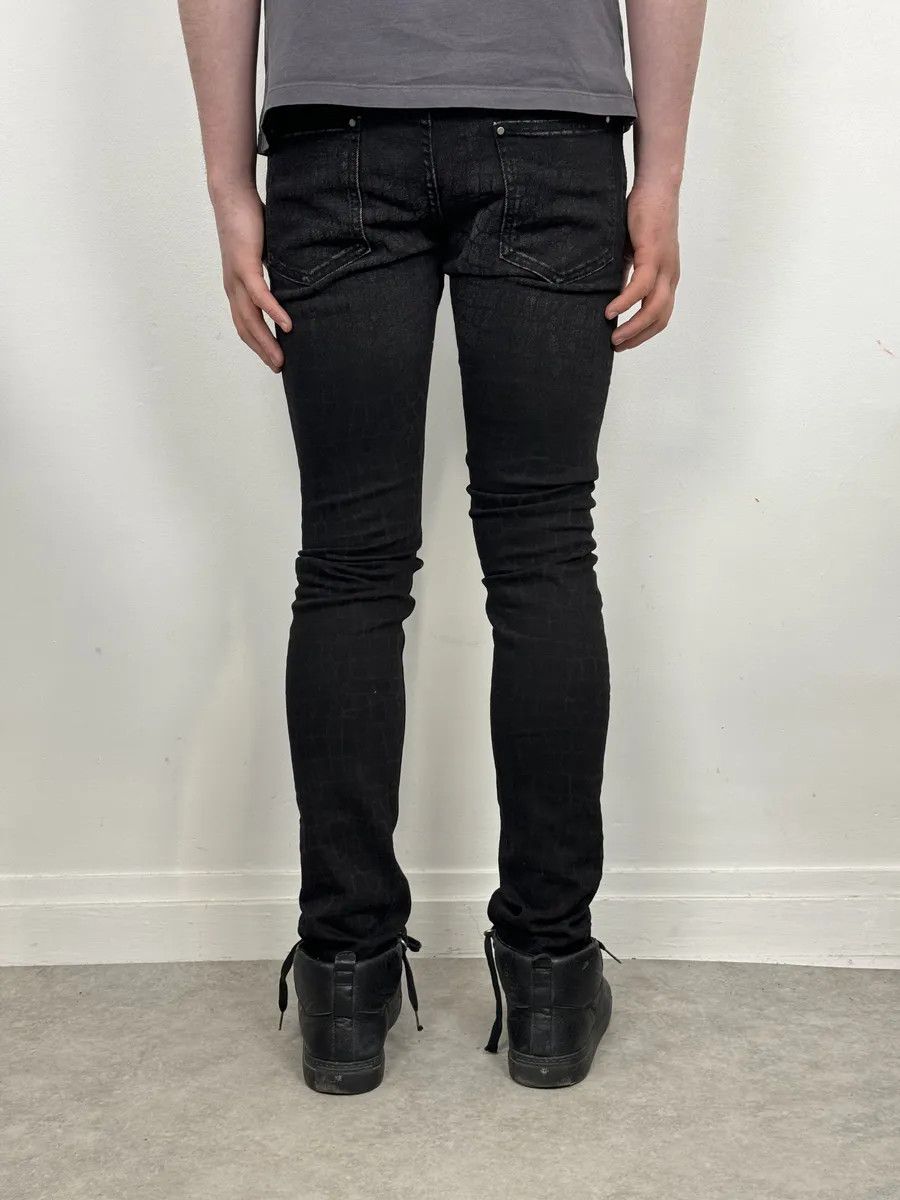 Just Cavalli AW2014 Cavalli Black Crocodile Print Slim Pants Size US 30 / EU 46 - 4 Thumbnail