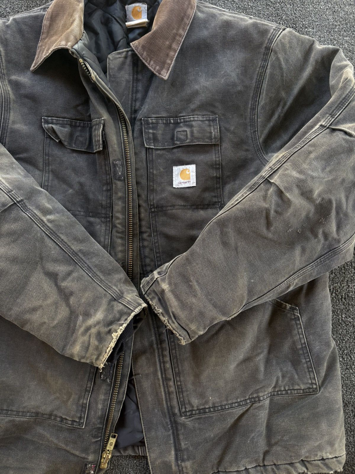 Carhartt Vintage grey thrashed Carhartt Detroit Style Jacket Size US XL / EU 56 / 4 - 5 Thumbnail
