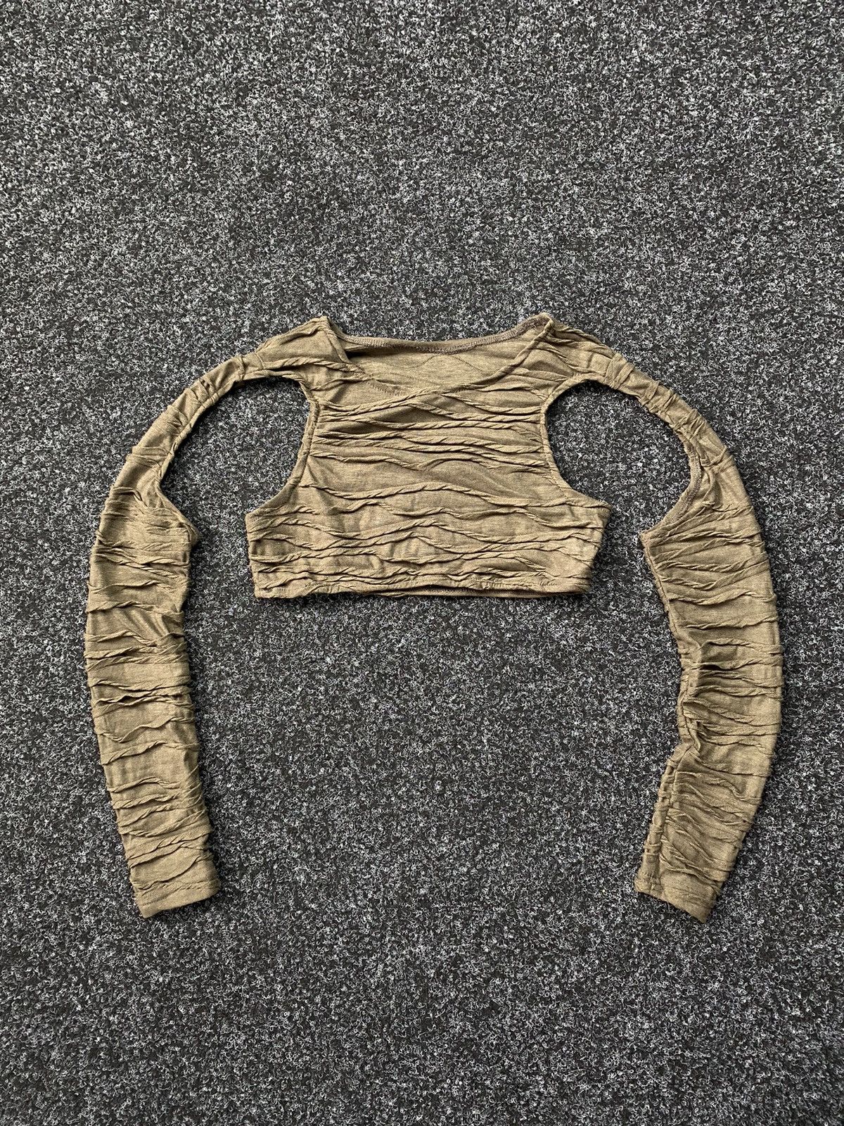 Japanese Brand × Vintage Mesh Y2K Long Sleeve Cropped Top Jean Paul Gaultier Style Size S / US 4 / IT 40 - 1 Thumbnail
