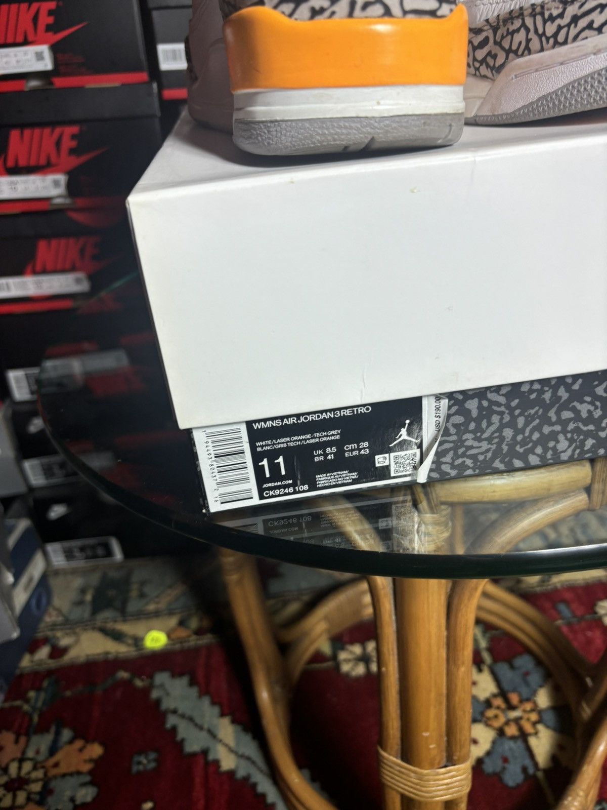Jordan Brand Jordan 3 laser orange size 11 W 9.5 M Size US 11 / EU 44 - 9 Thumbnail