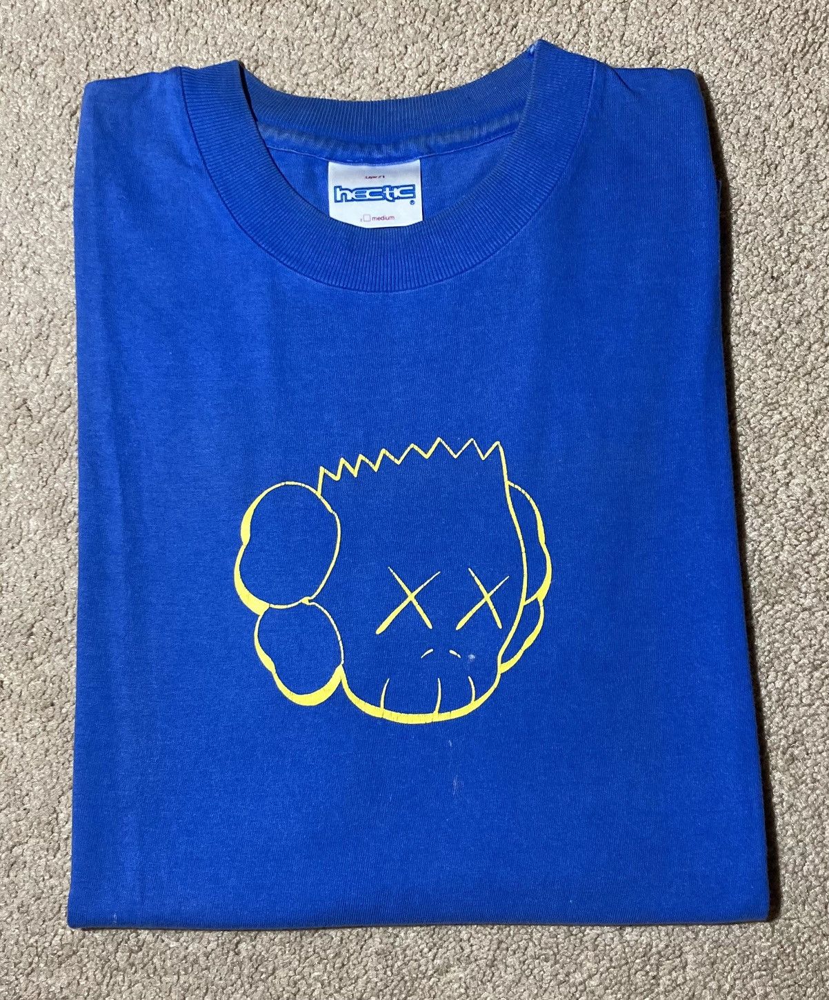 Vintage 1999 Kaws Simpsons Bart Mad Hectic Blue Medium OG 2000 90s ...