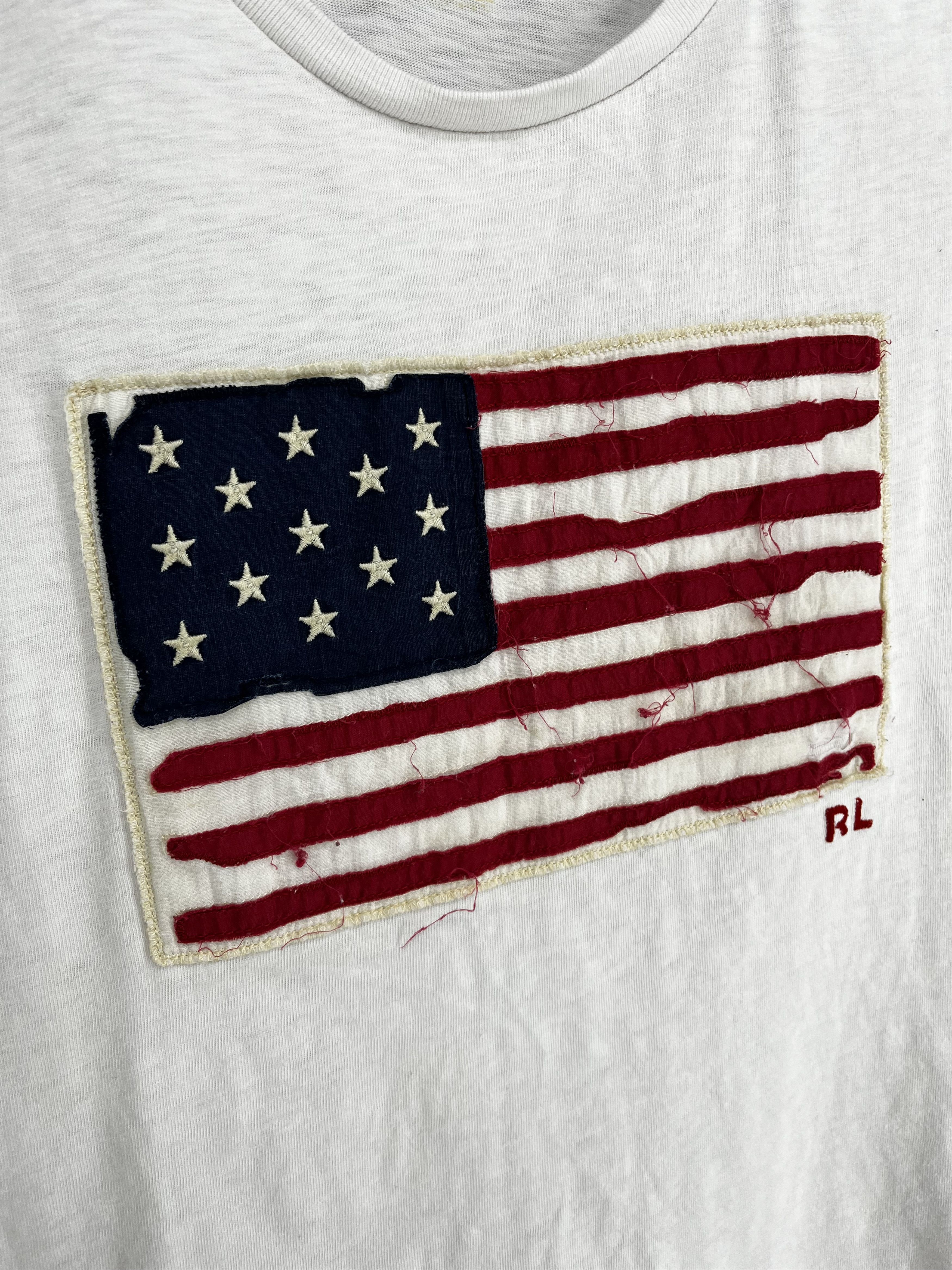 Polo Ralph Lauren Ralph Lauren White cotton crew-neck T-shirt with flag patch Size L / US 10 / IT 46 - 8 Thumbnail