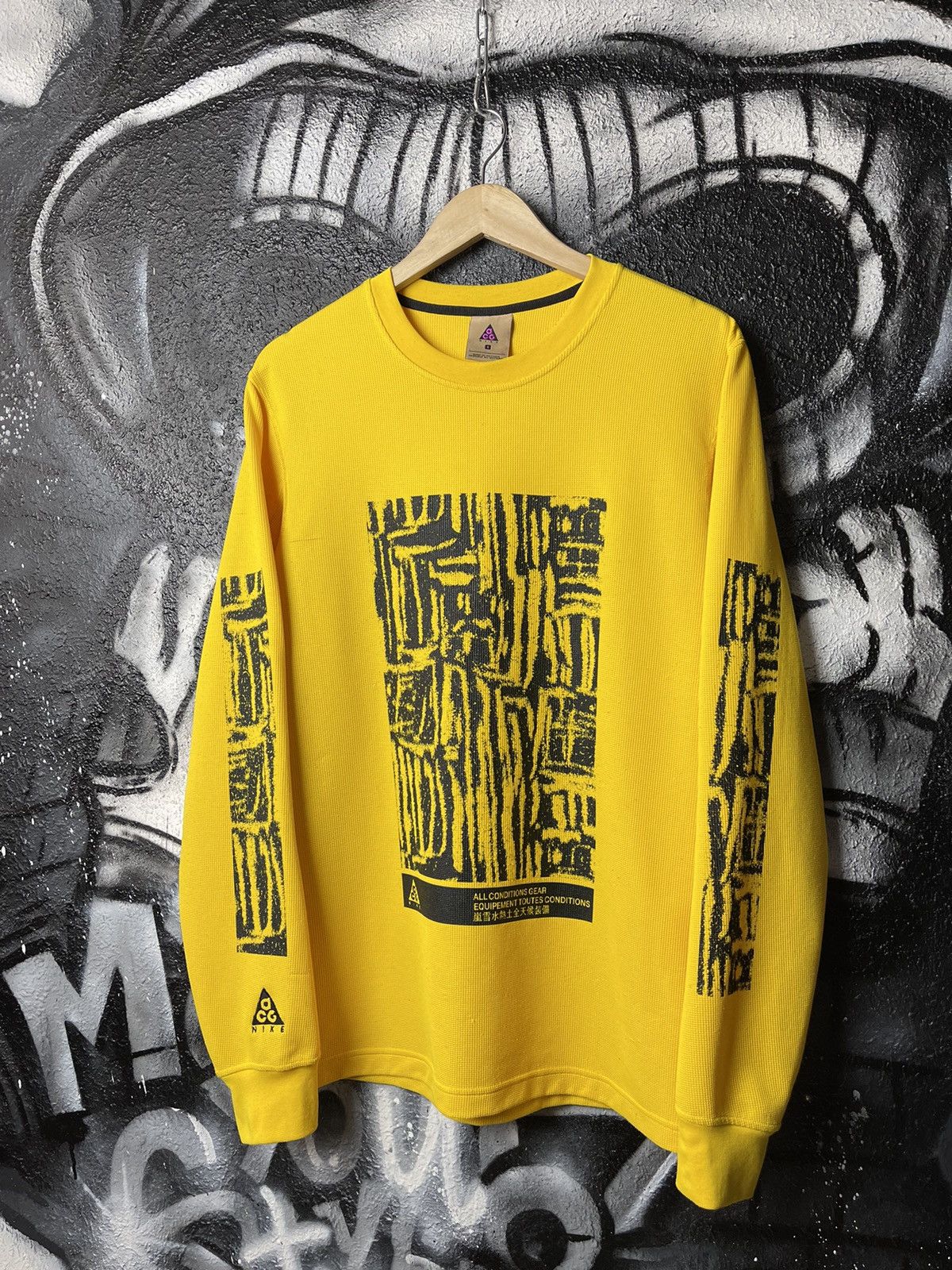 Nike ACG Nike ACG Graphic Print Yellow Waffle Long Sleeve T-Shirt Men’s Size Small Size US S / EU 44-46 / 1 - 1 Thumbnail