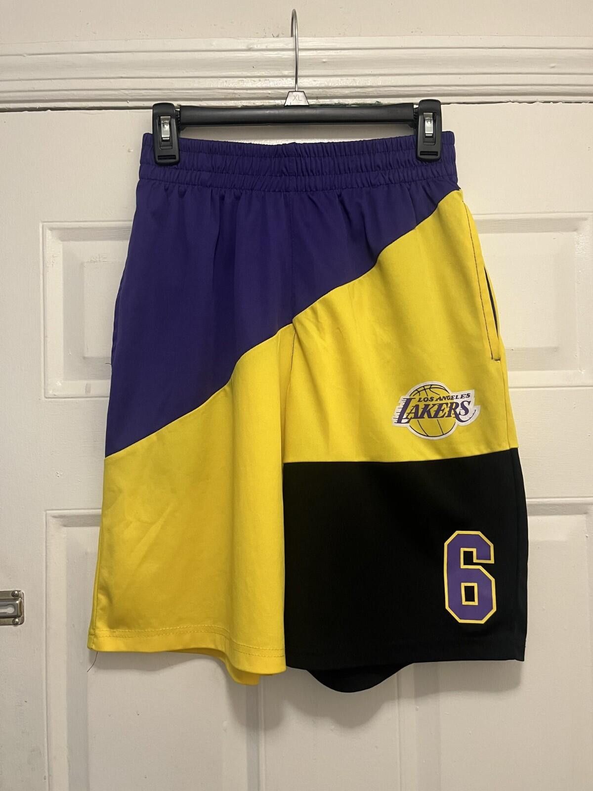 Unknown London Los Angeles Lakers Shorts LeBron James Mens Small NBA "6” Size ONE SIZE - 3 Thumbnail