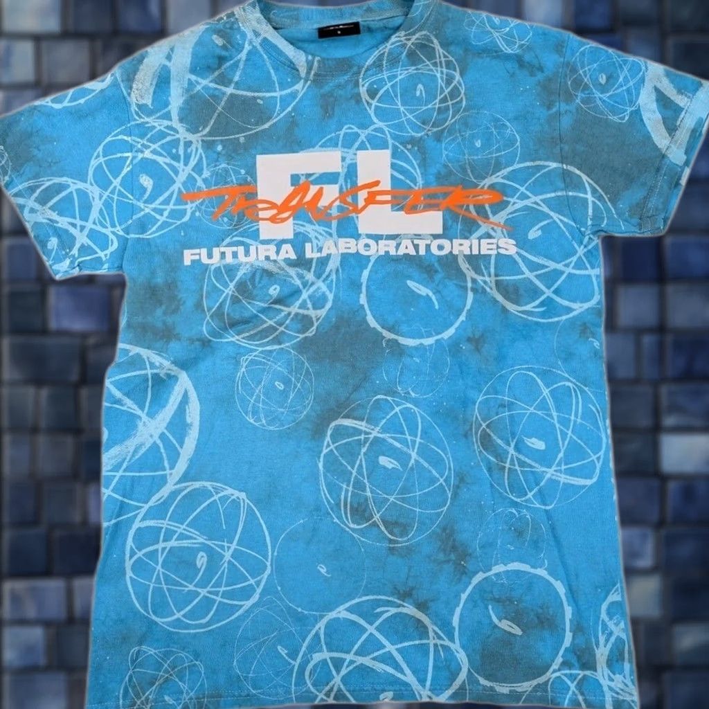 Vintage Futura Laboratories Mens Small Atom Shirt Blue Tie Dye Japan Size US S / EU 44-46 / 1 - 1 Thumbnail