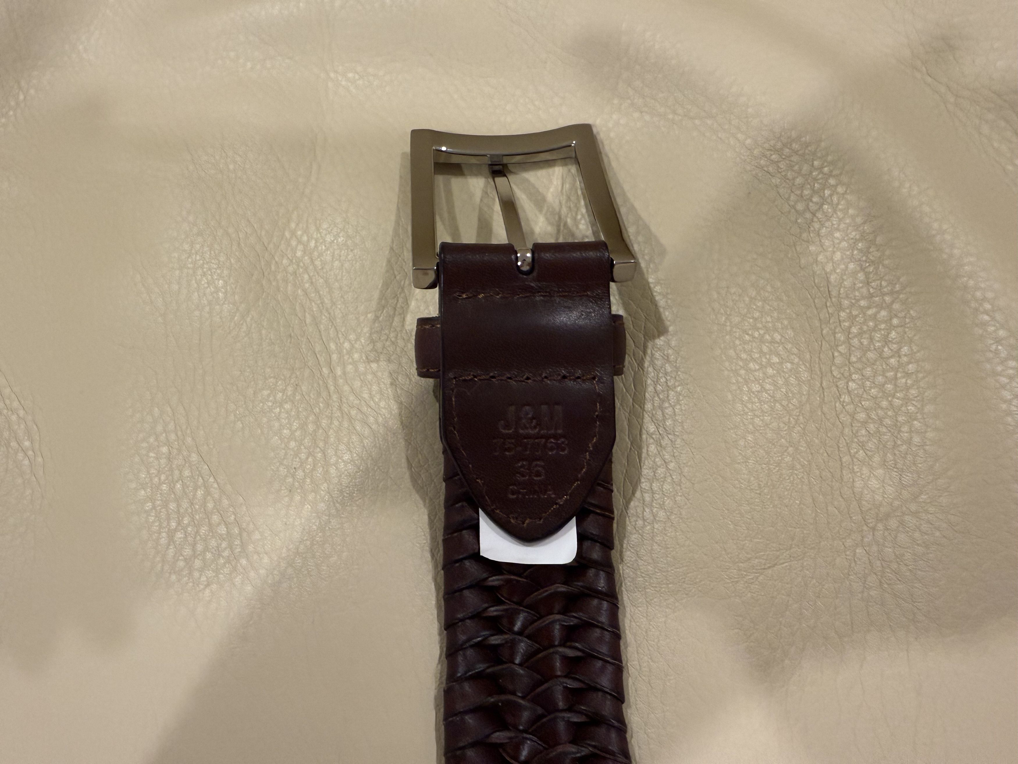 Johnston & Murphy Braided Leather Belt Size 36 - 3 Thumbnail