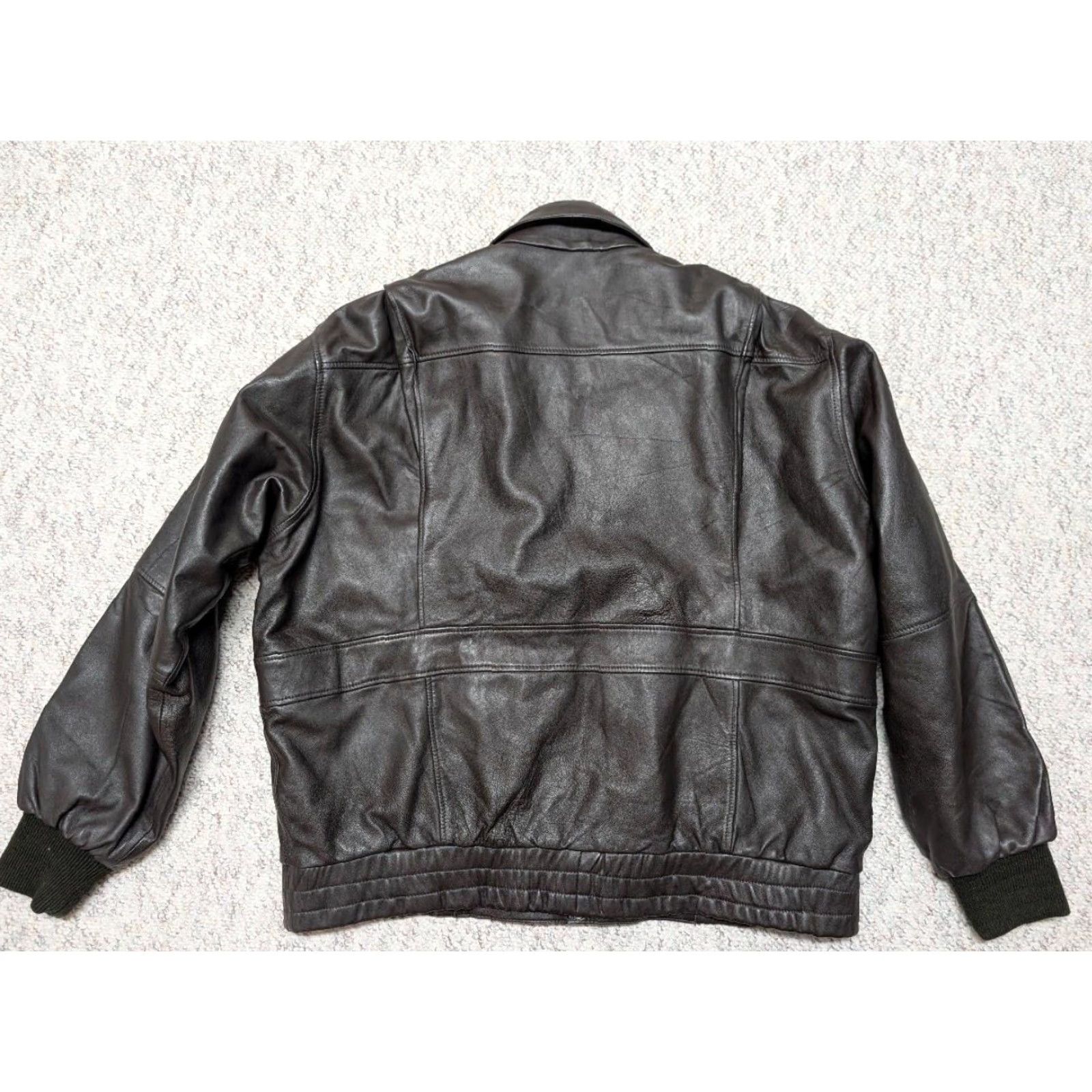 Vintage VINTAGE BOMBER Leather Jacket 3XL Brown Mens 50 Lambskin Vintage 1990s Bomber Jacket Chest 50-52 Flight Flyers A2 1990s Size US XXL / EU 58 / 5 - 2 Thumbnail