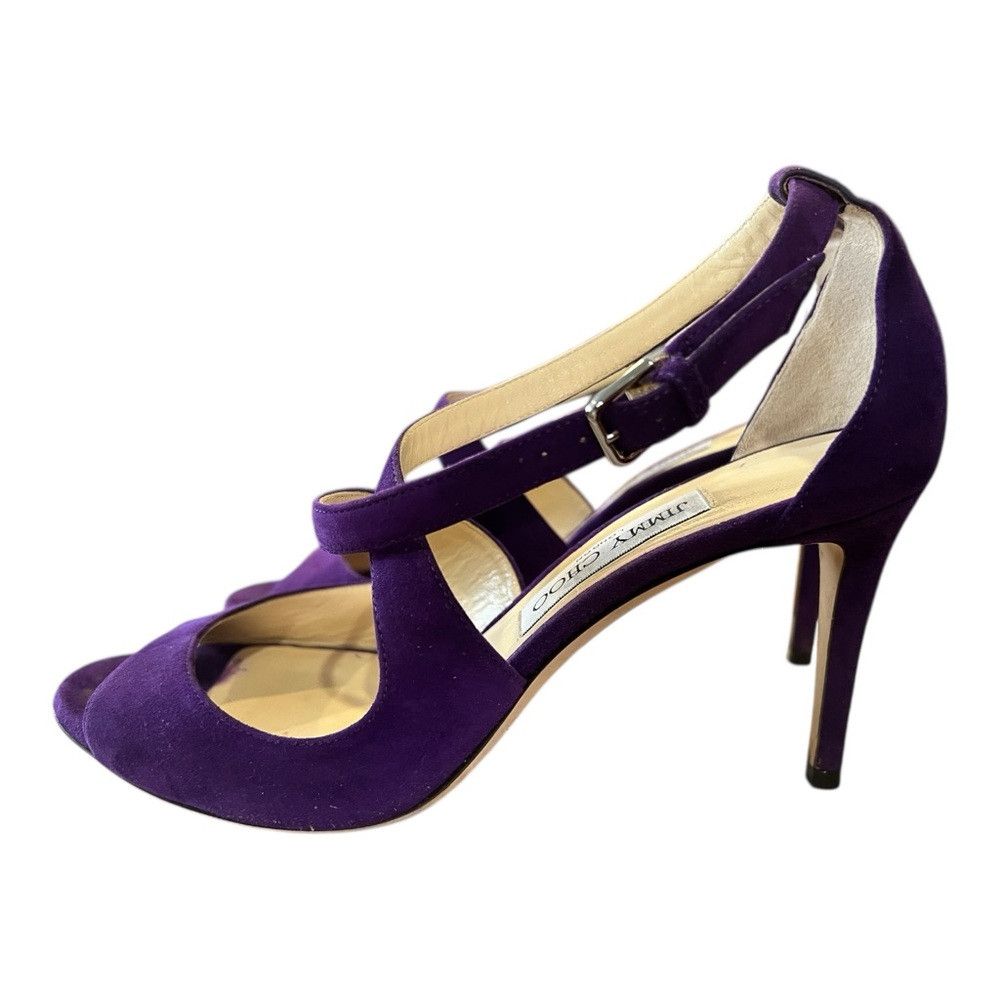 Jimmy Choo Jimmy Choo Emily 85 Iris Purple Suede Heels Size 38.5 Size US 8.5 / IT 38.5 - 2 Thumbnail