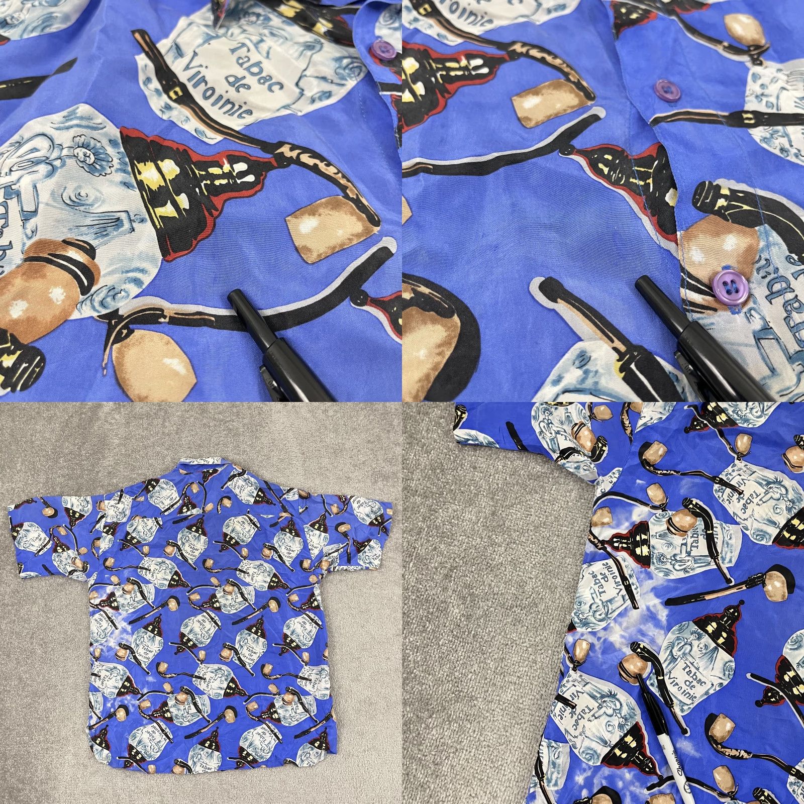 Vintage Silk Club Button-Up Shirt Men's Large Geometric Blue 90s Retro Casual Size US L / EU 52-54 / 3 - 8 Thumbnail