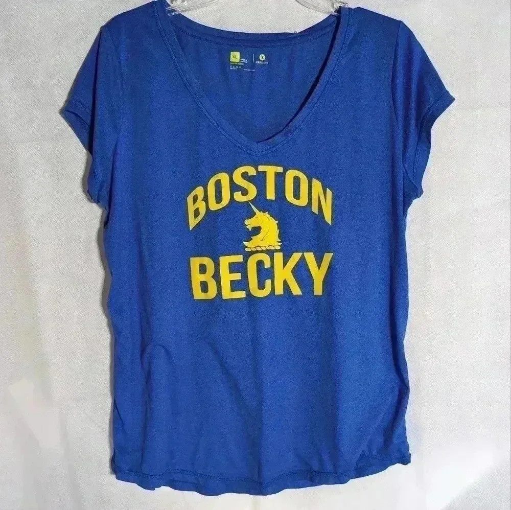 Designer Boston Becky classic Blue T-shirt XL V-Neck Xersion Size XL / US 12-14 / IT 48-50 - 1 Thumbnail