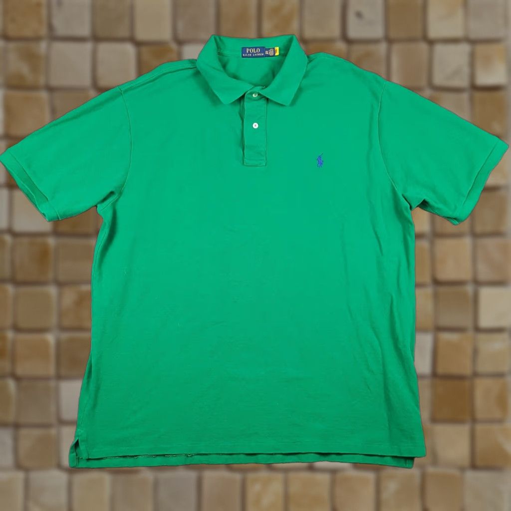 Polo Ralph Lauren VINTAGE Polo Ralph Lauren Preppy Pony Logo Polo Shirt Men's 2XLT Tall Green Short Sleeve Button Collar 90s Classic Size US XXL / EU 58 / 5 - 1 Thumbnail