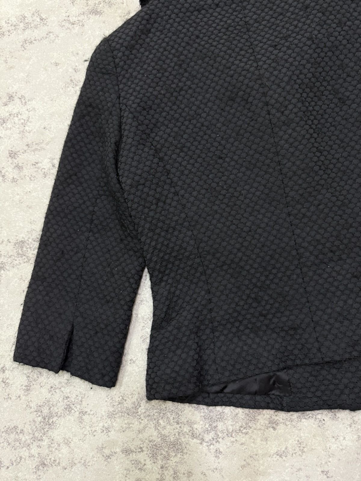 Balmain BALMAIN BLACK TEXTURED JACKET FUR COLLAR THREE QUARTER SLEVE Size XS / US 0-2 / IT 36-38 - 14 Thumbnail